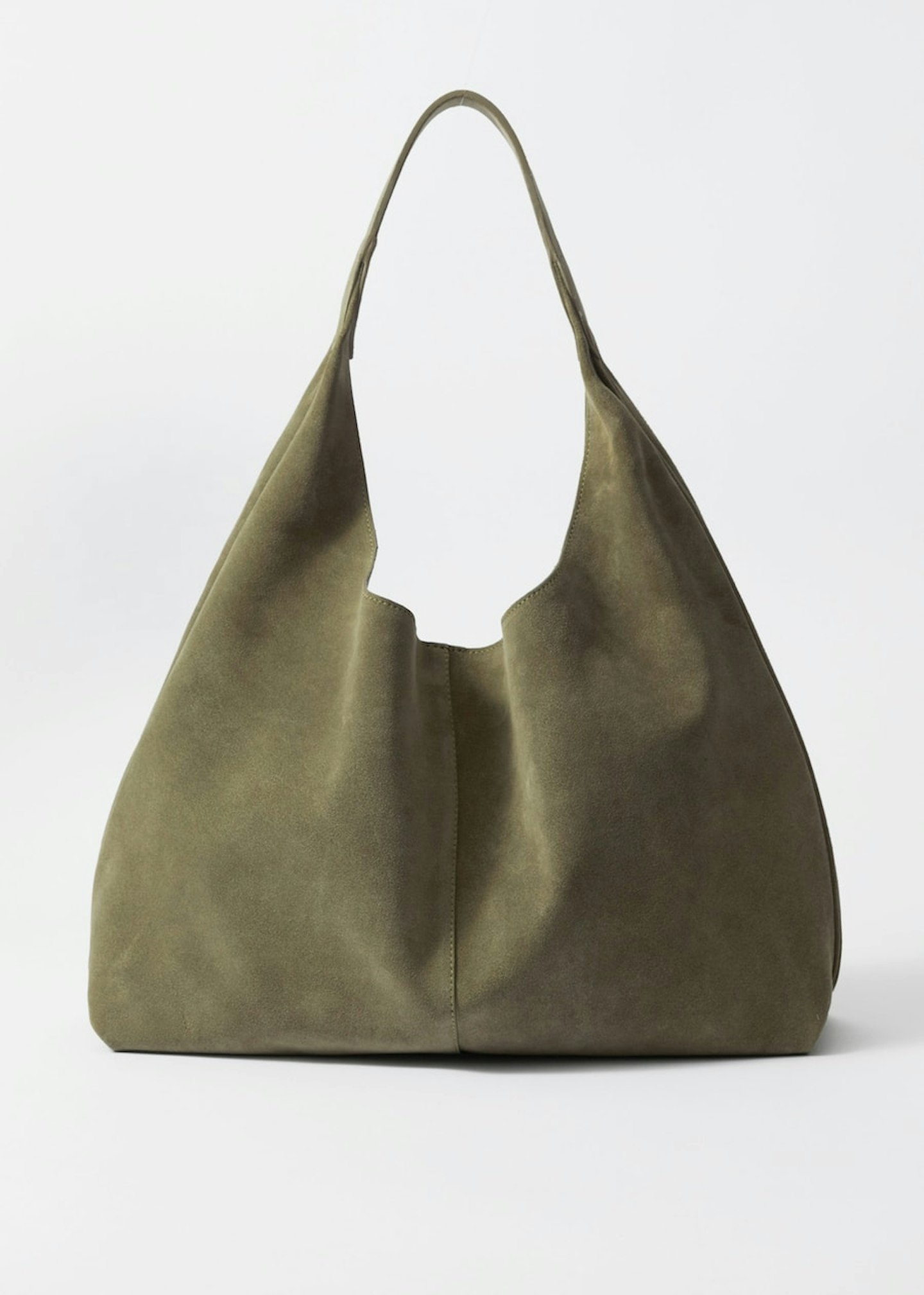 Large Suede Tote Bag in Khaki