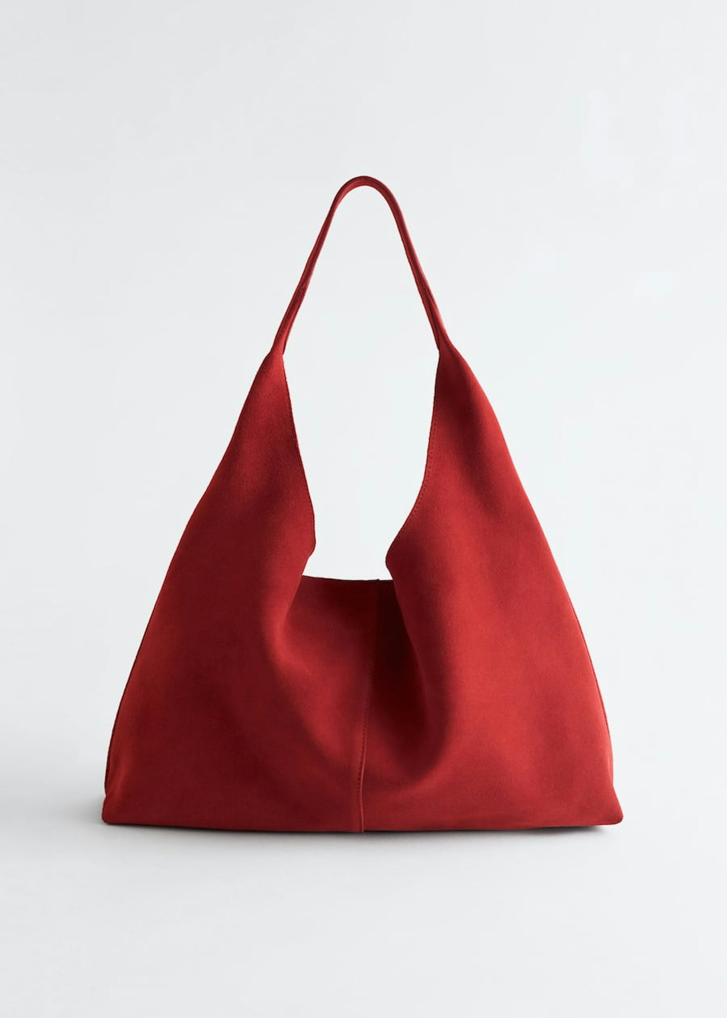 Large Suede Tote Bag in Red