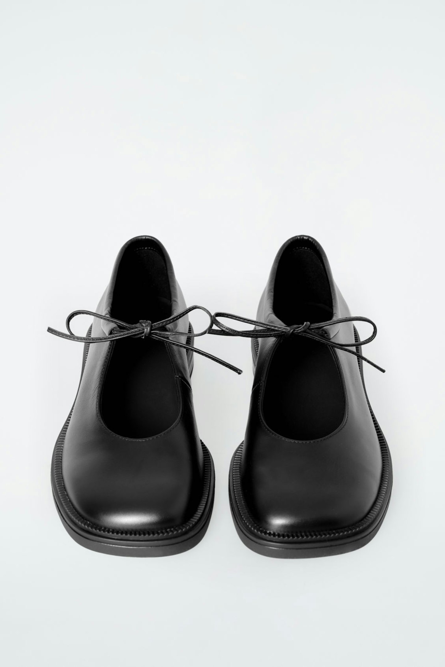 Chunky Lace-Up Leather Mary-Jane Shoes