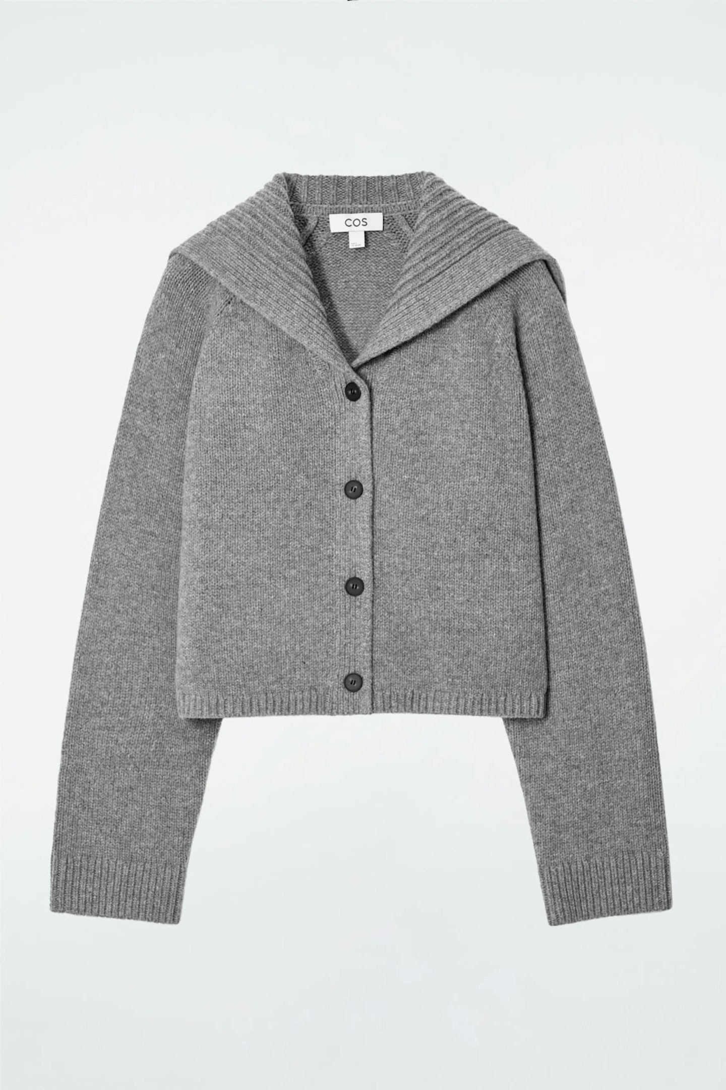 Sailor-Collar Wool Cardigan