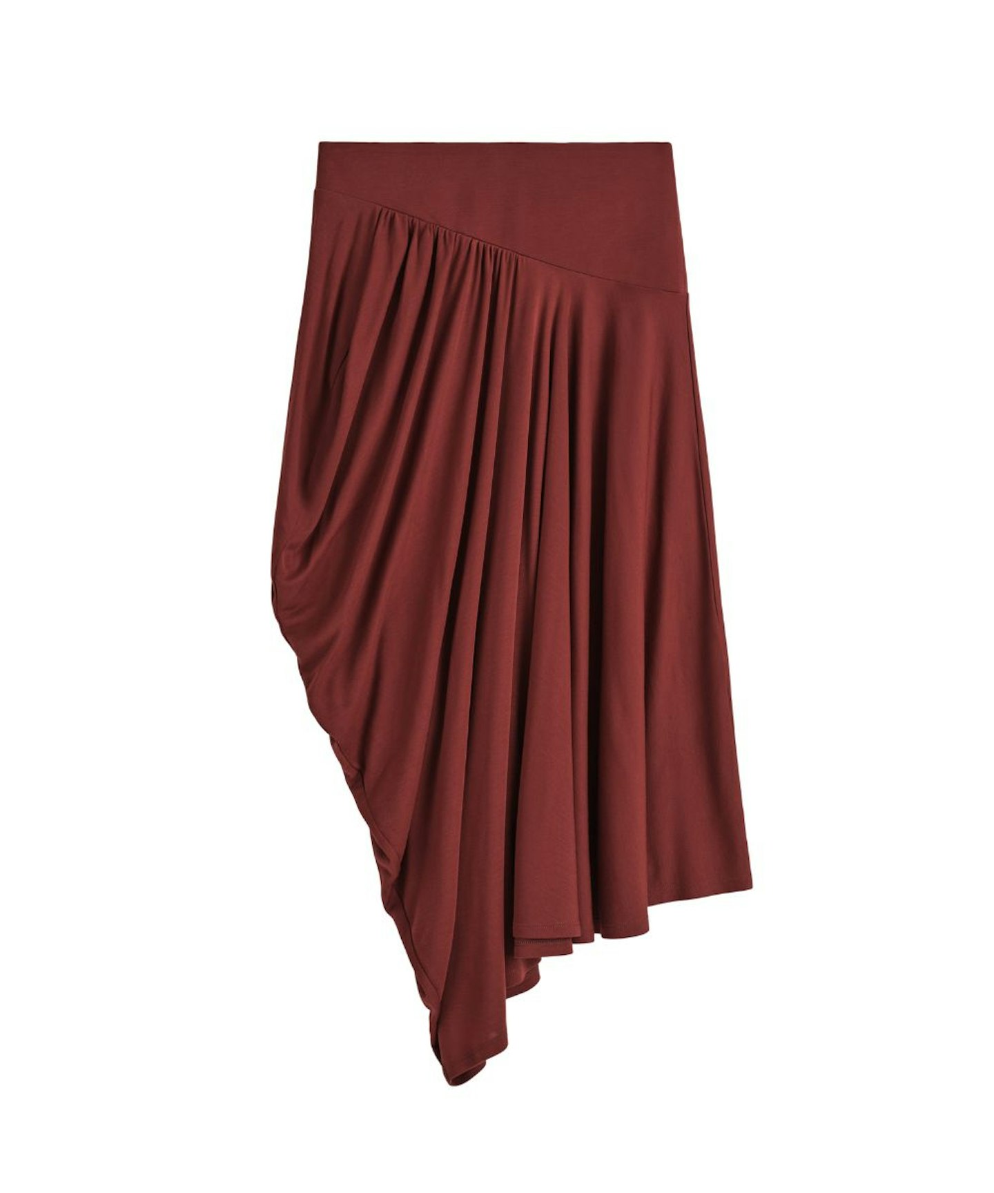 Asymmetric Draped Midi Skirt