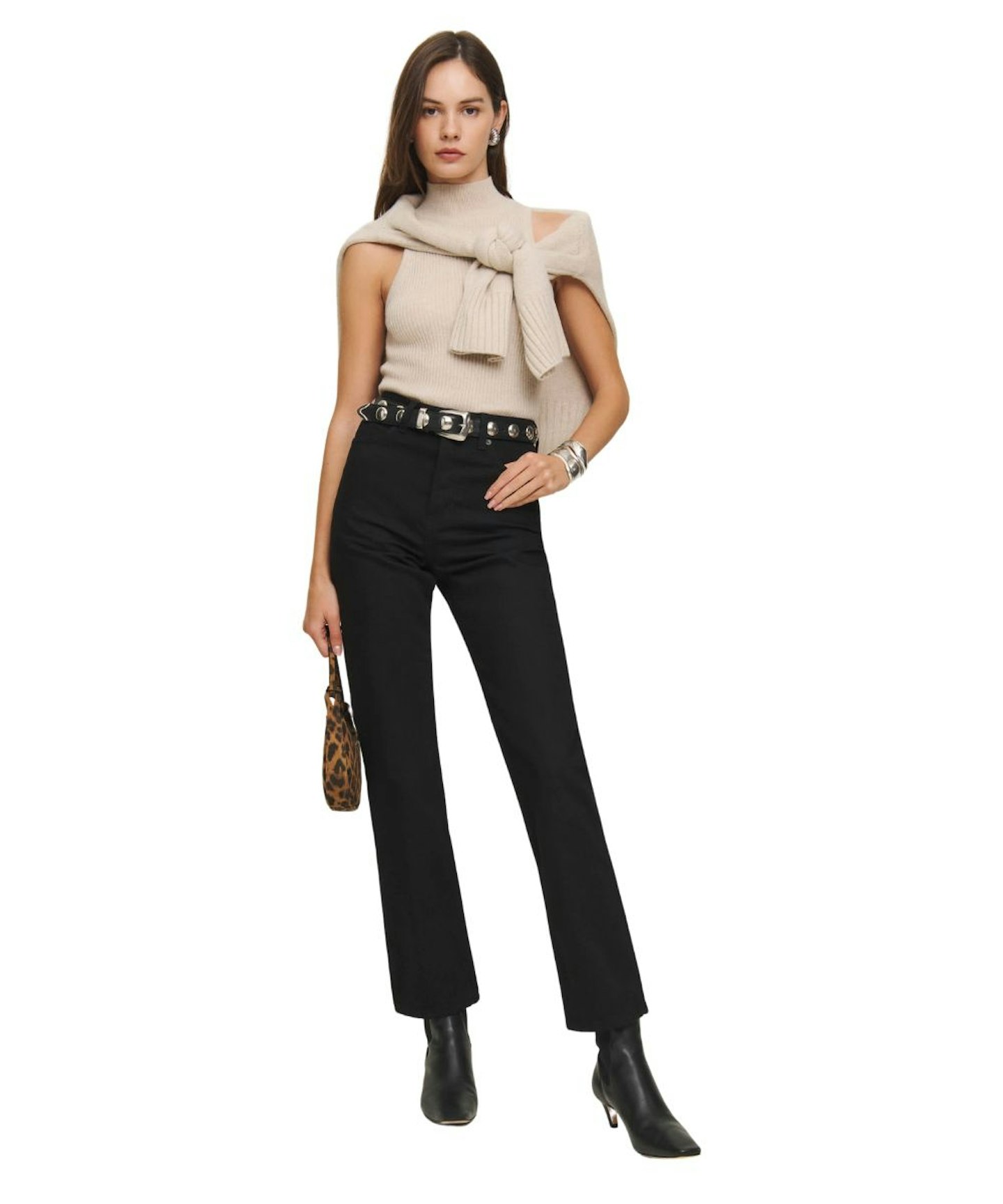 Cynthia High Rise Straight Jeans, Black