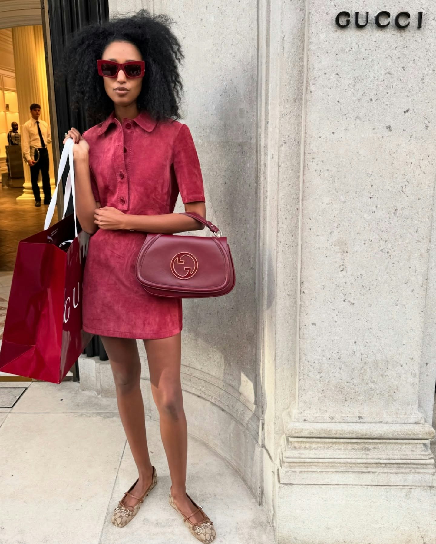 Julia Sarr-Jamois in Gucci's ballt pumps