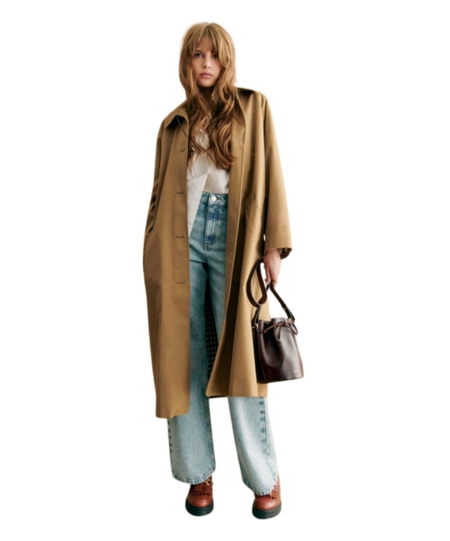 Clyde Trench Coat in Camel