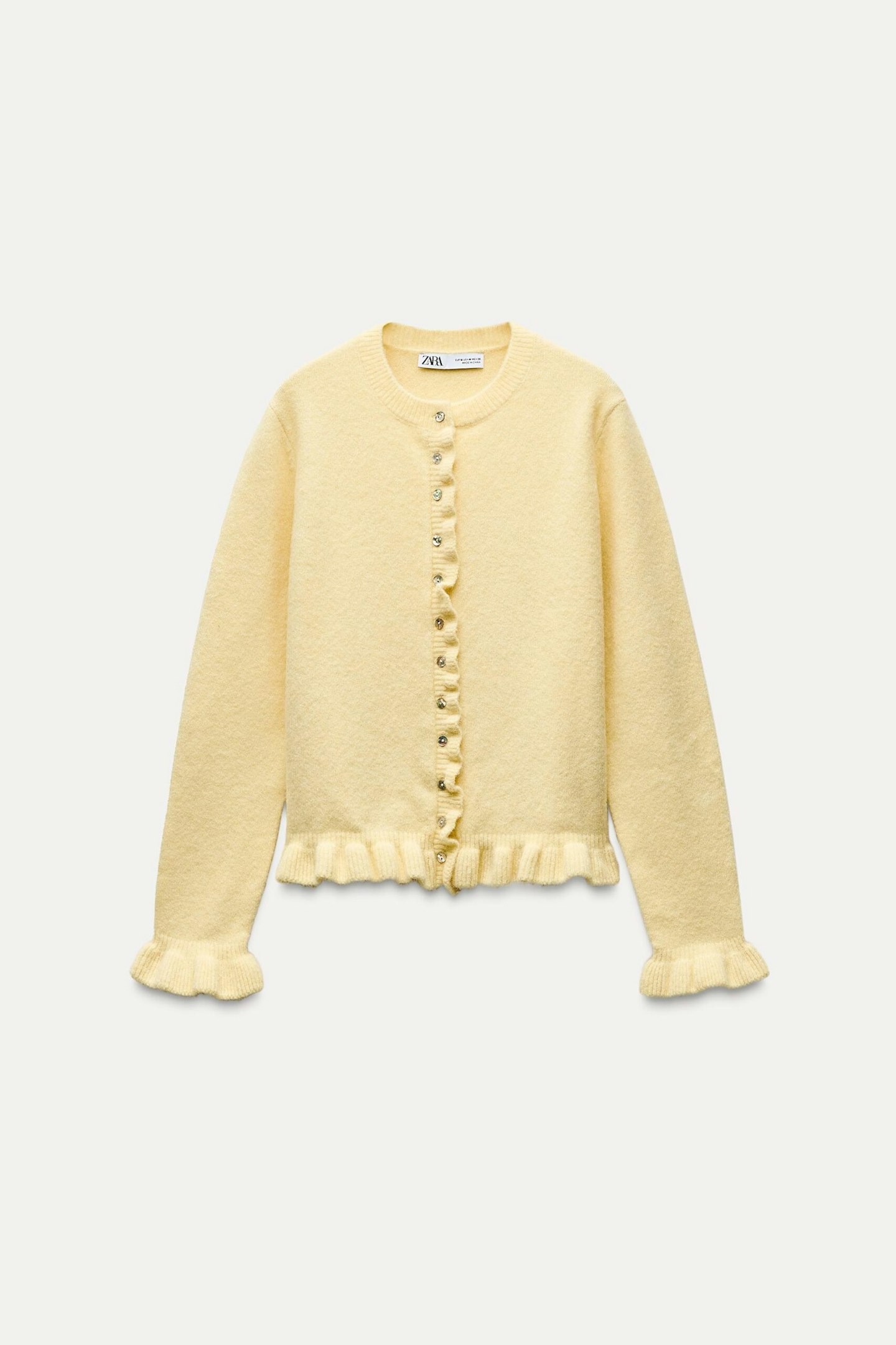 Ruffled Knit Cardigan Butter