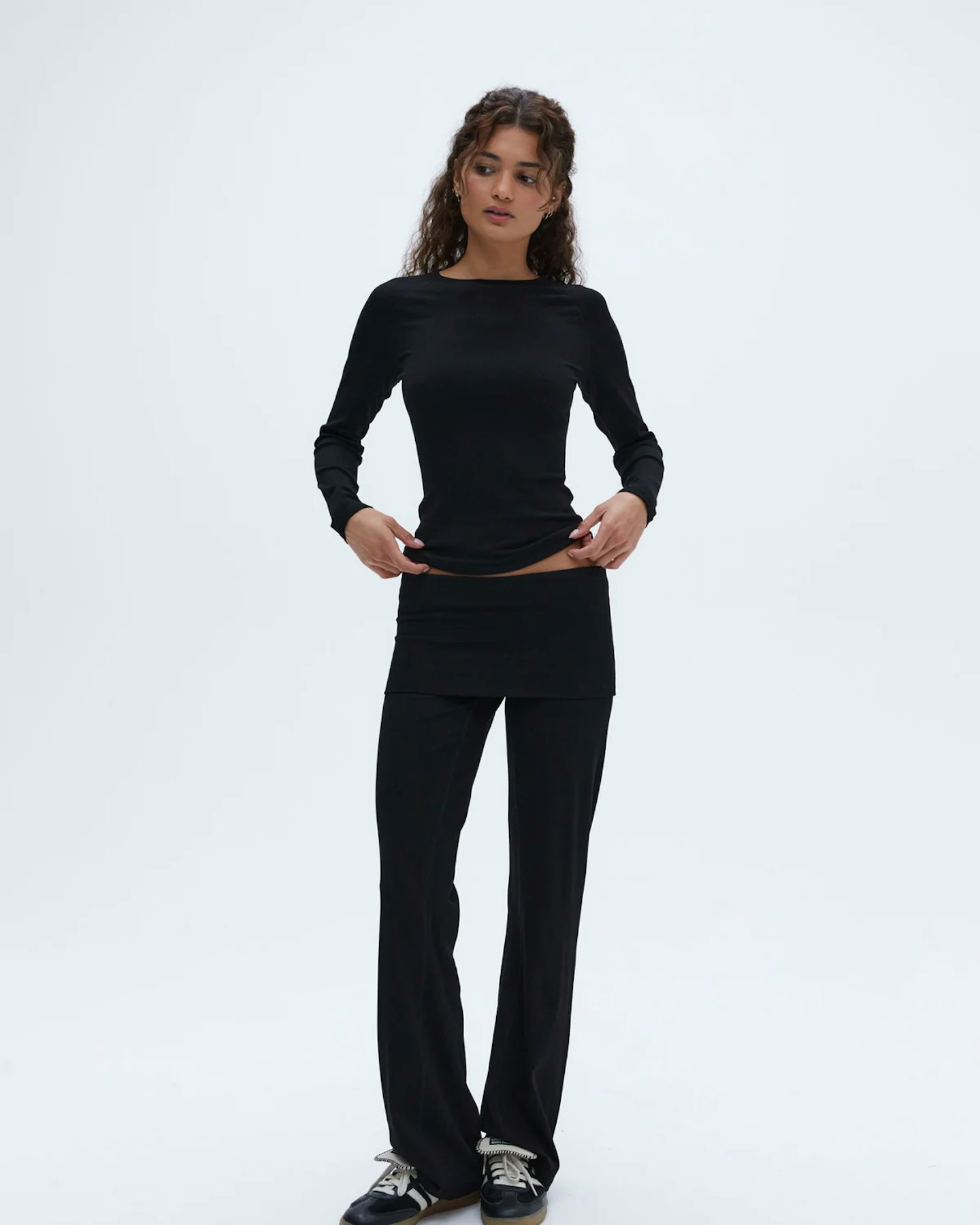 Adanola, Rib Fold Over Pants