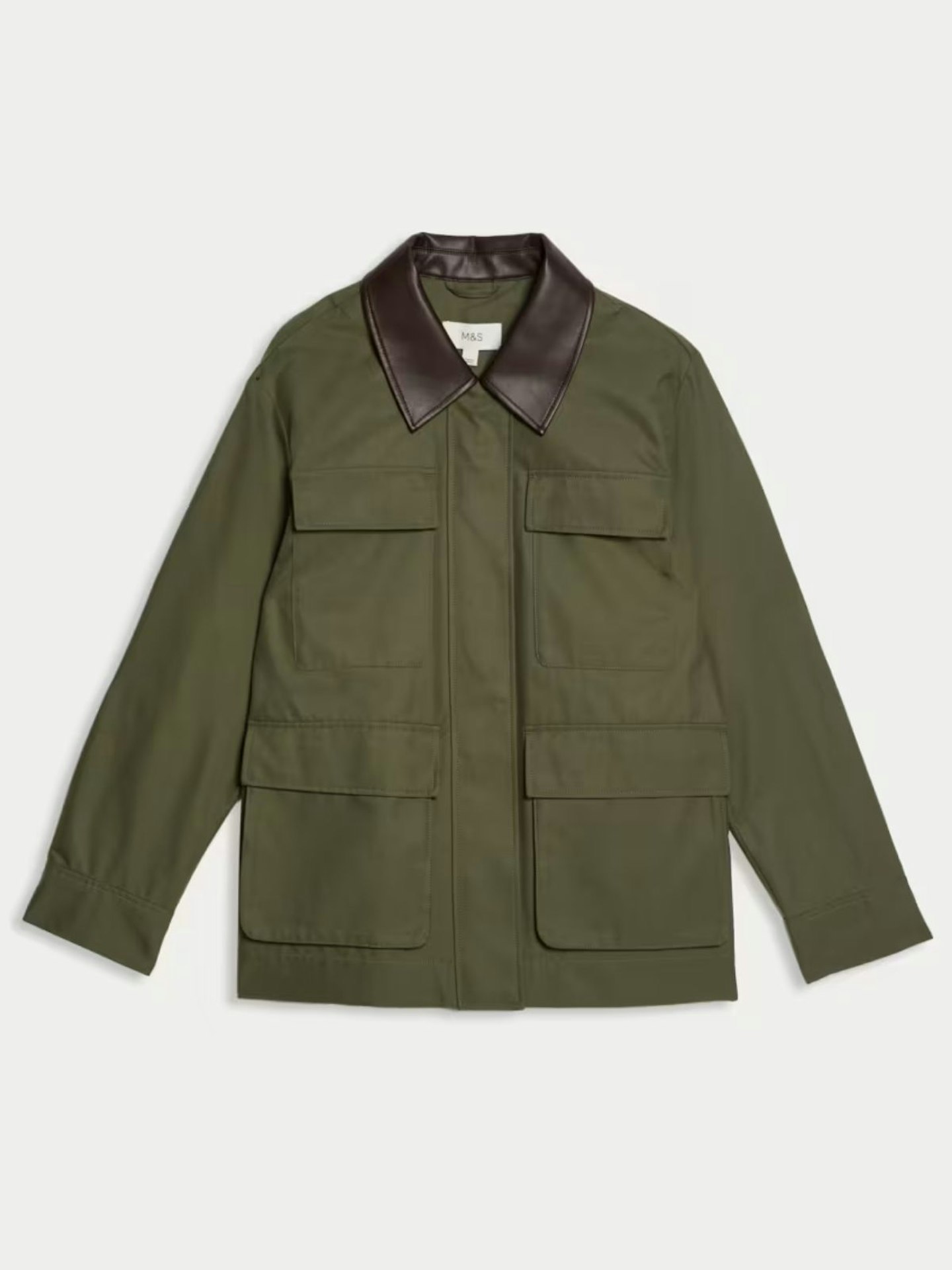 M&S, Cotton Rich Collared Short Utility Jacket