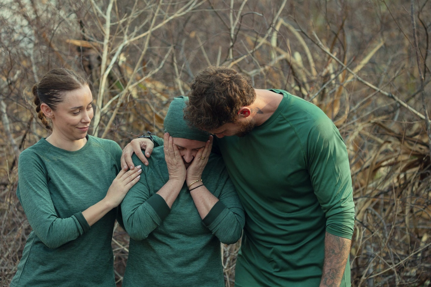 Danny Cipriani with Una Healy and Shirley Ballas on Celebrity Bear Hunt