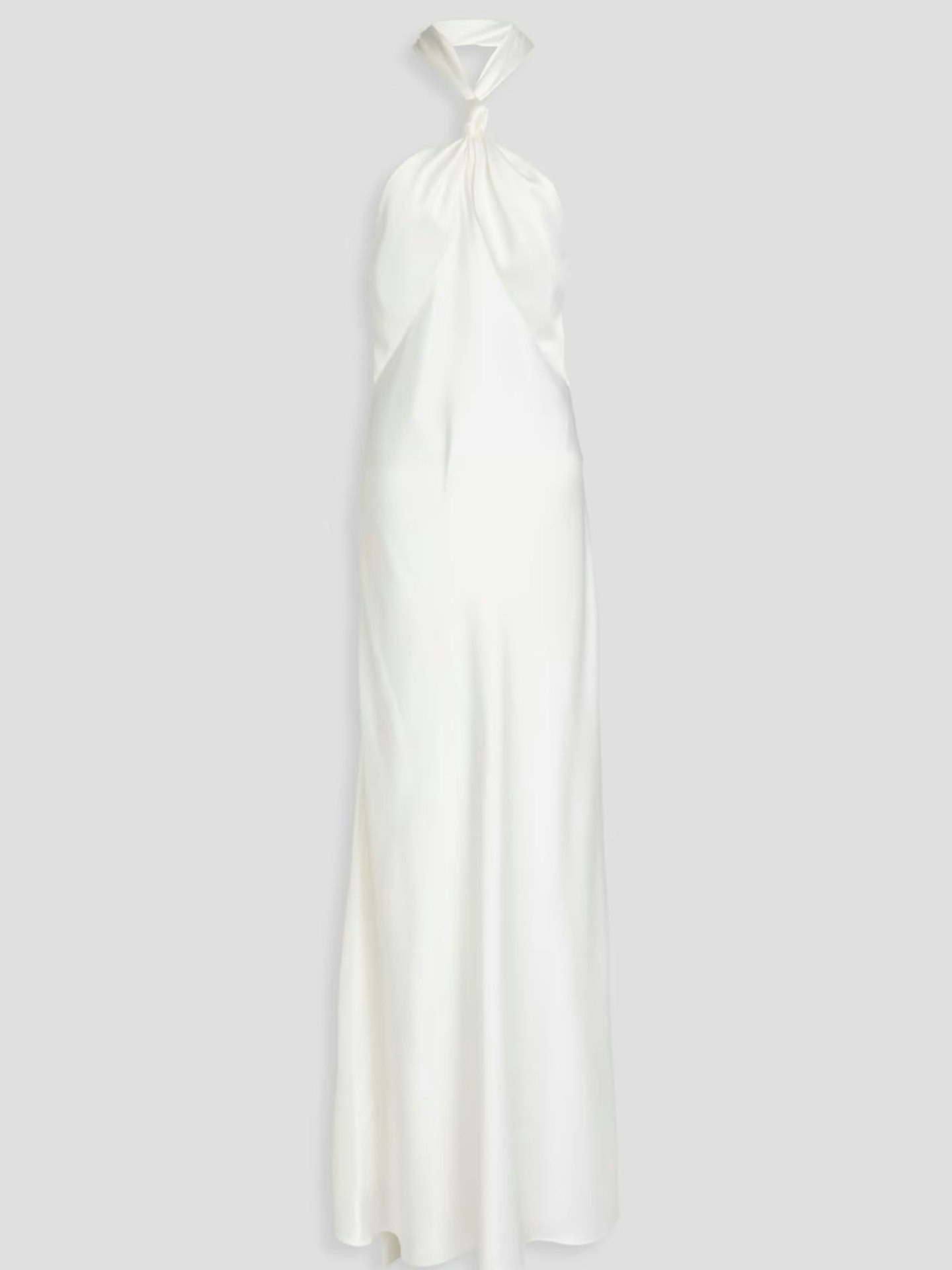 Galvan London, Santorini Twisted Halterneck Satin-Crepe Gown