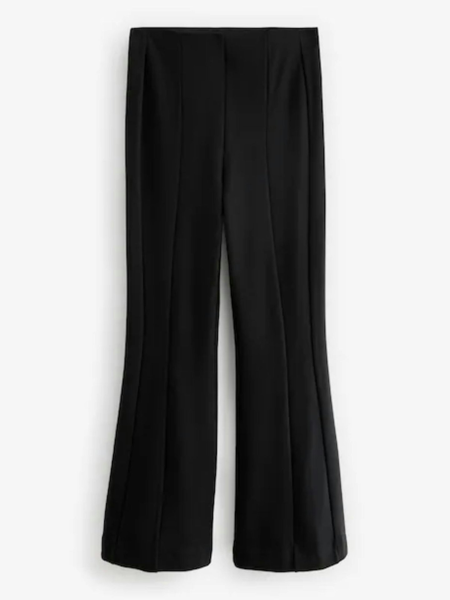 Next, Black Tailored Ponte Flared Leg Trousers