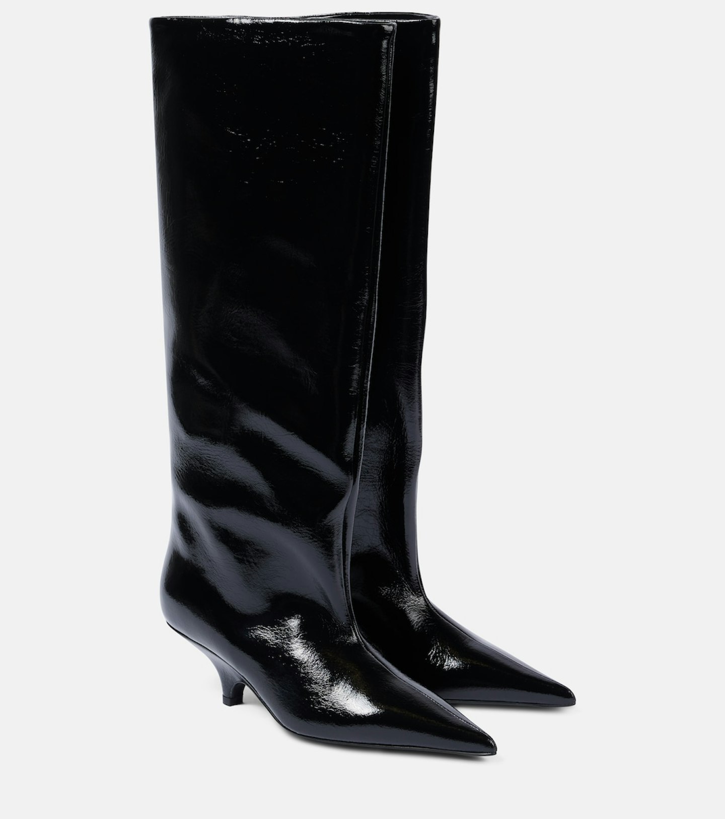 Toteme the Wedge-Heel Crinkled Leather Boots