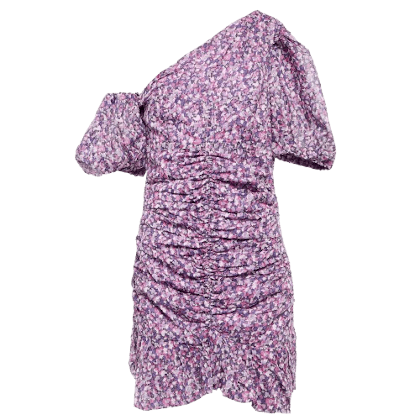 isabel marant floral one shoulder dress