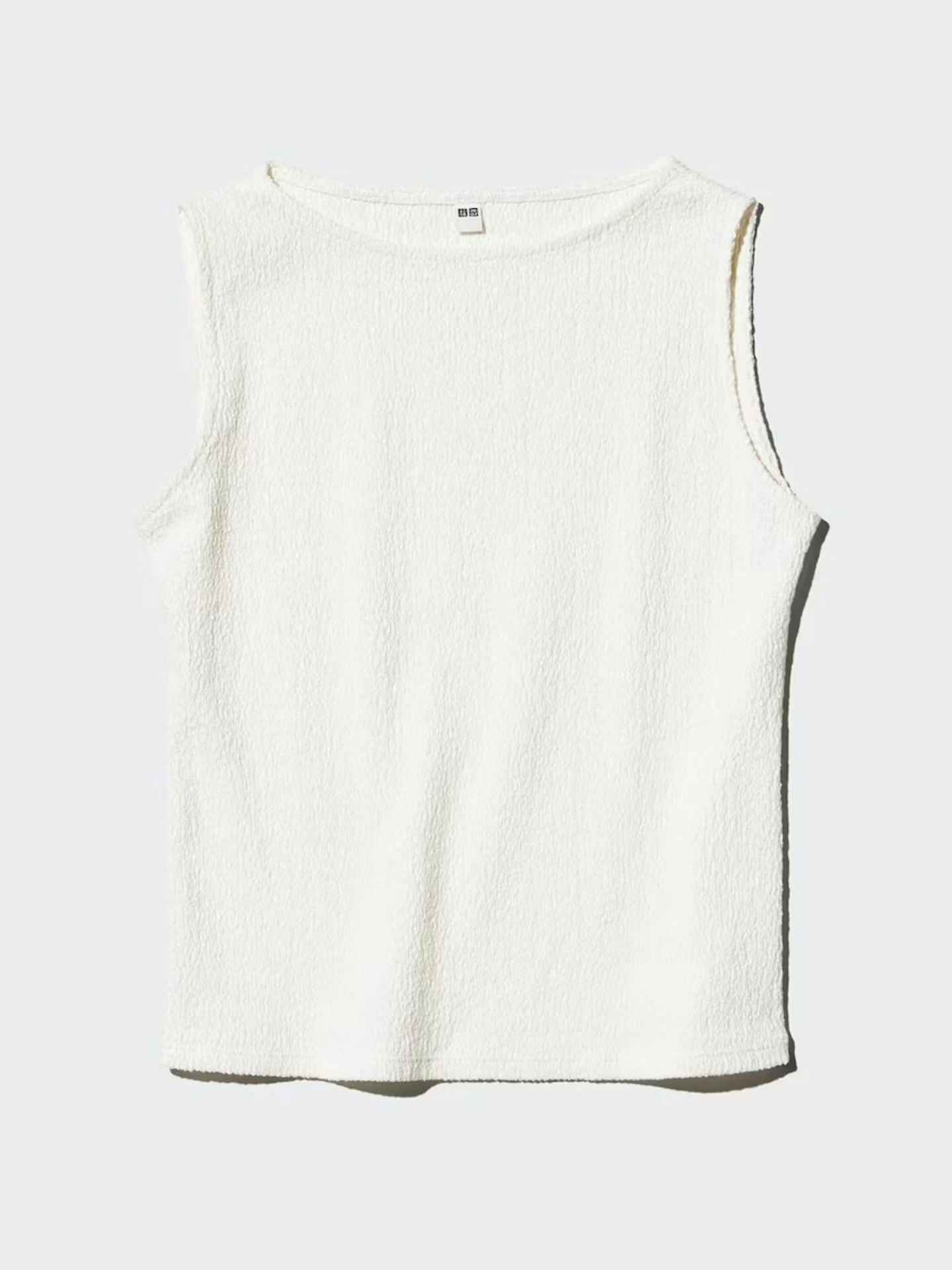 Shirring Boat Neck Sleeveless T-Shirt