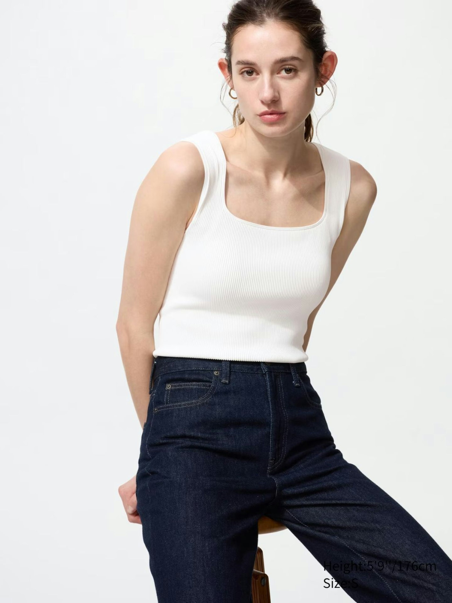 Ribbed Square Neck Sleeveless Bra Top