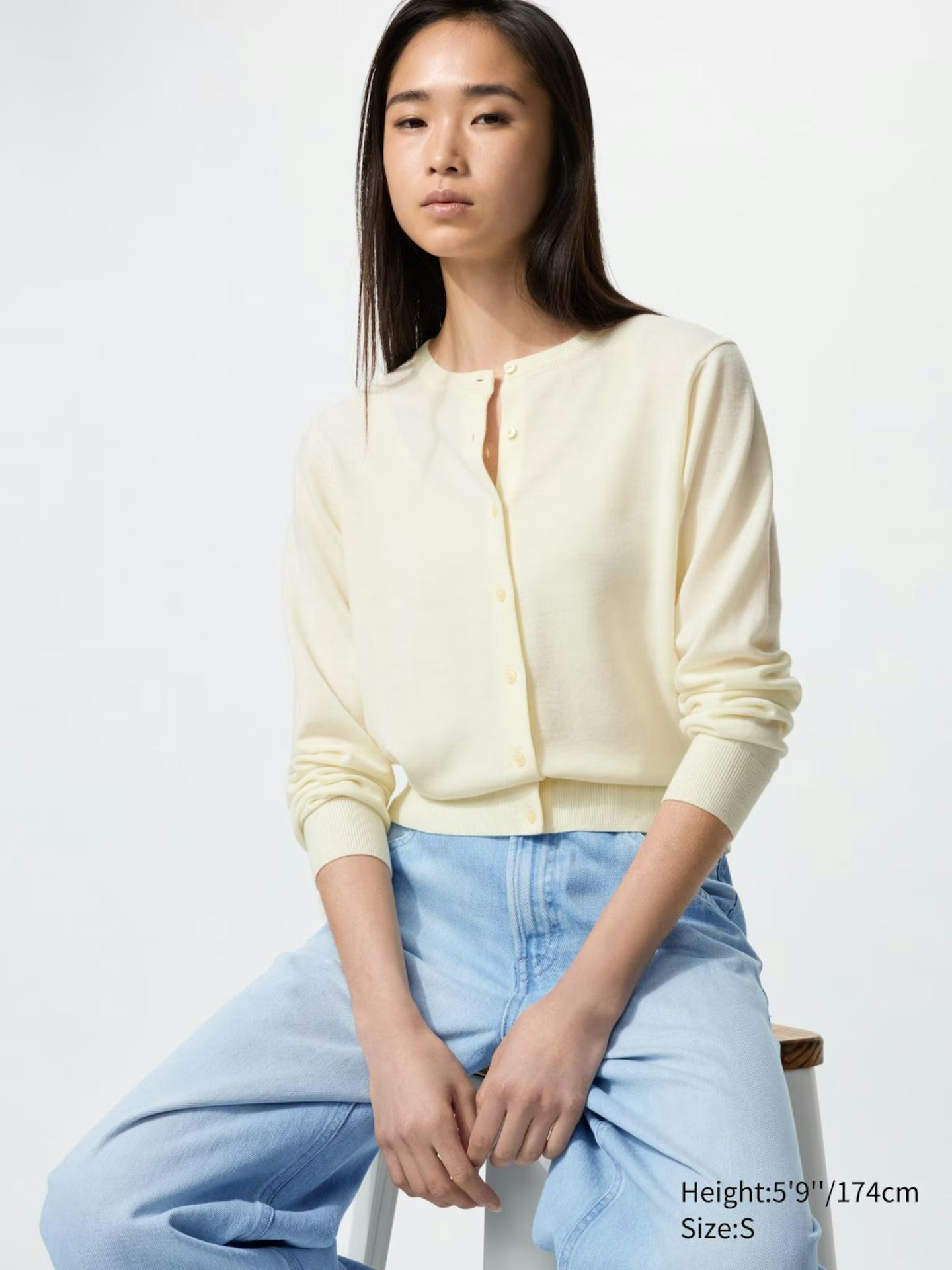 100% Merino Crew Neck Cardigan