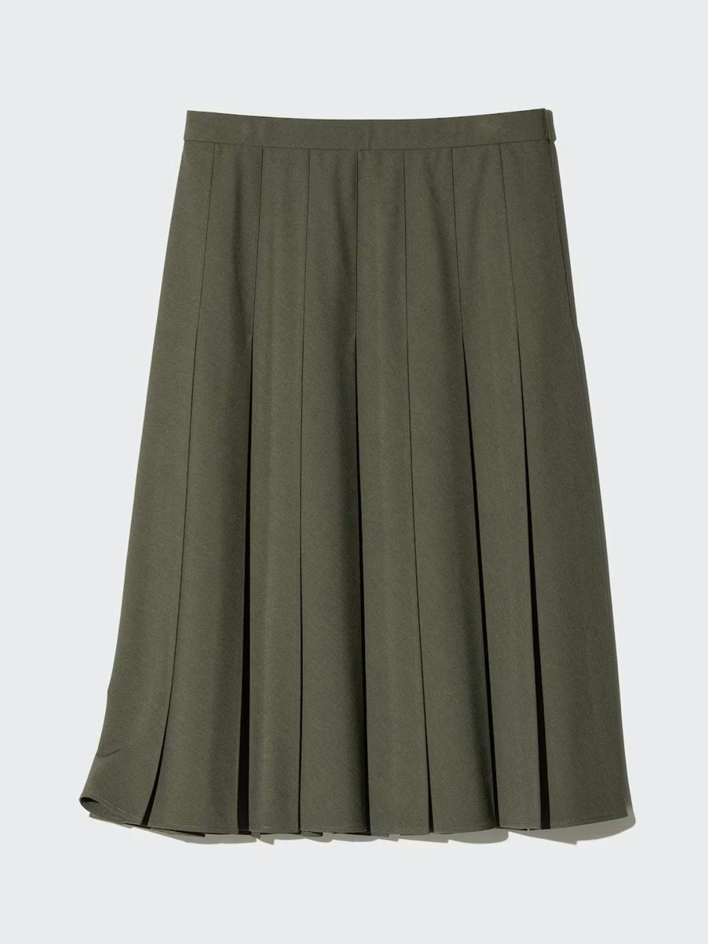 Wide Pleated Midi Skirt