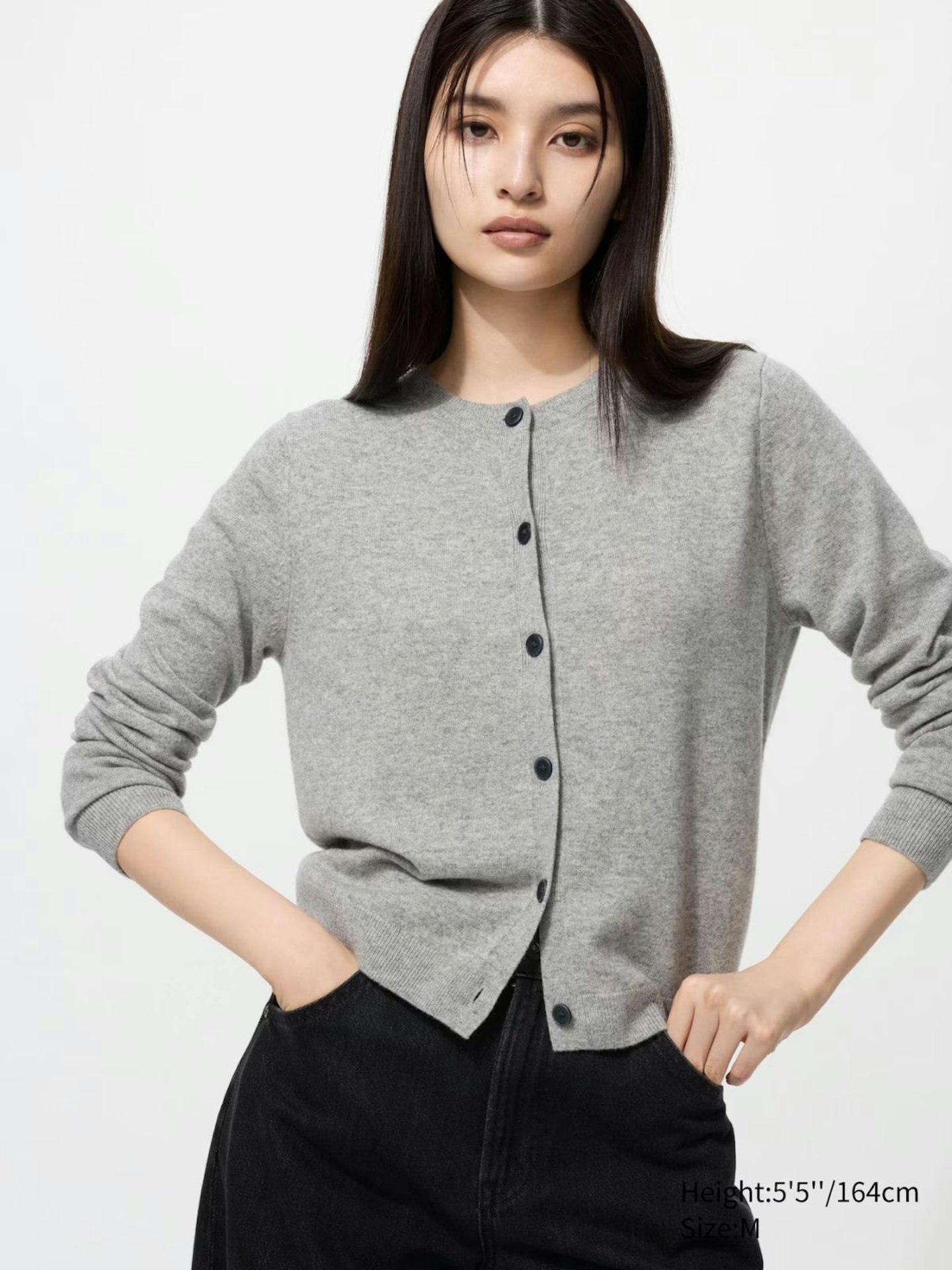 100% Cashmere Crew Neck Short Cardigan