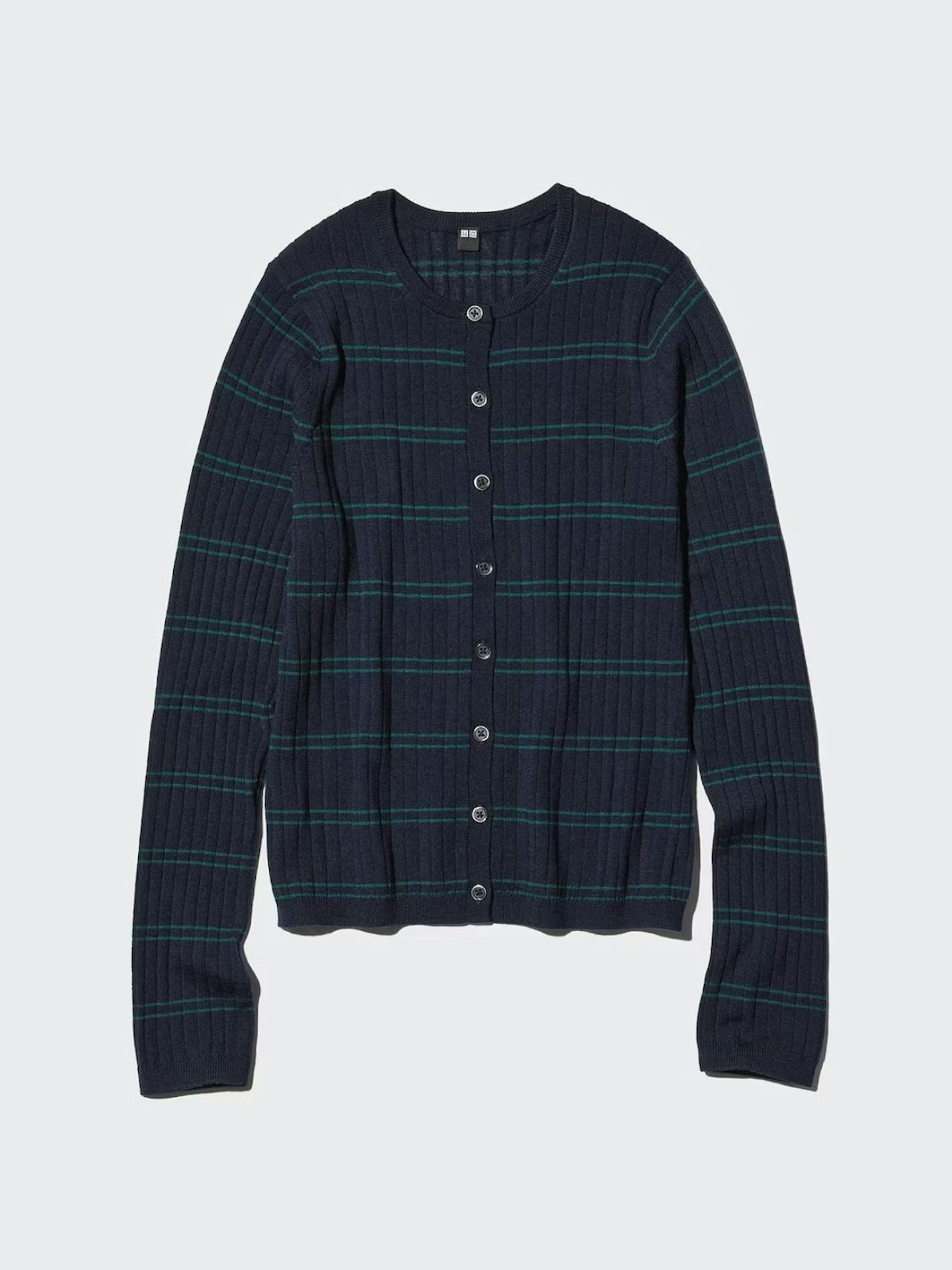 100% Merino Ribbed Crew Neck Short Cardigan