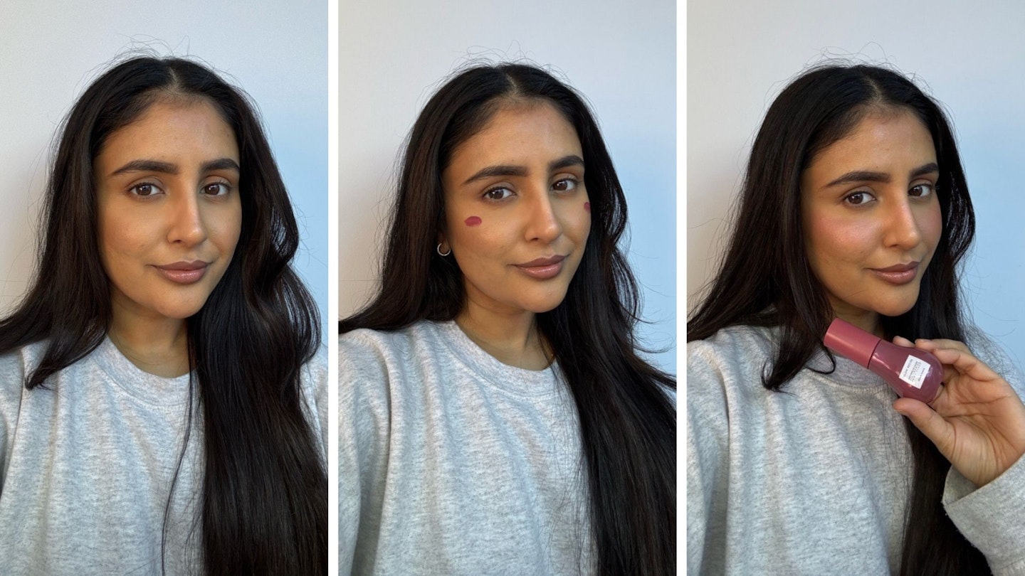 Beauty writer, Sameeha, using the Glow Recipe Watermelon Glow Niacinamide Dewy Flush