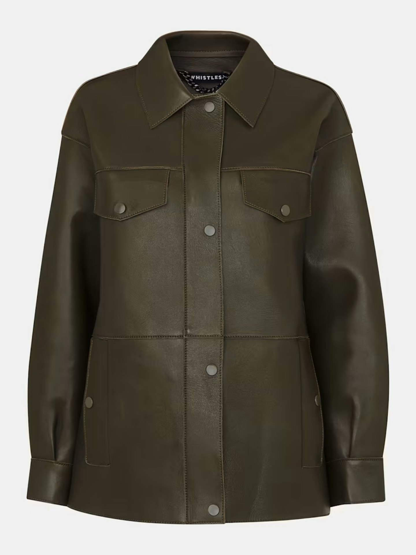 Khaki Clean Bonded Leather Jacket