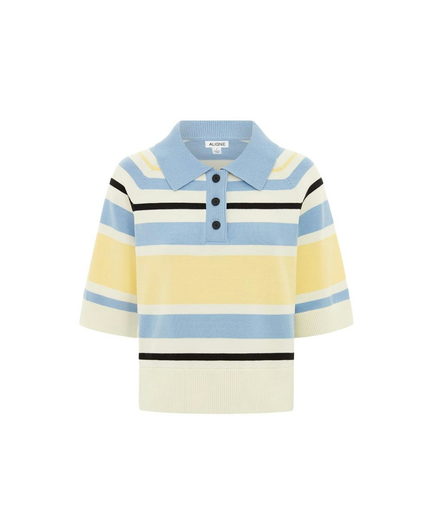 Aligne, Emmett Striped Knitted Polo