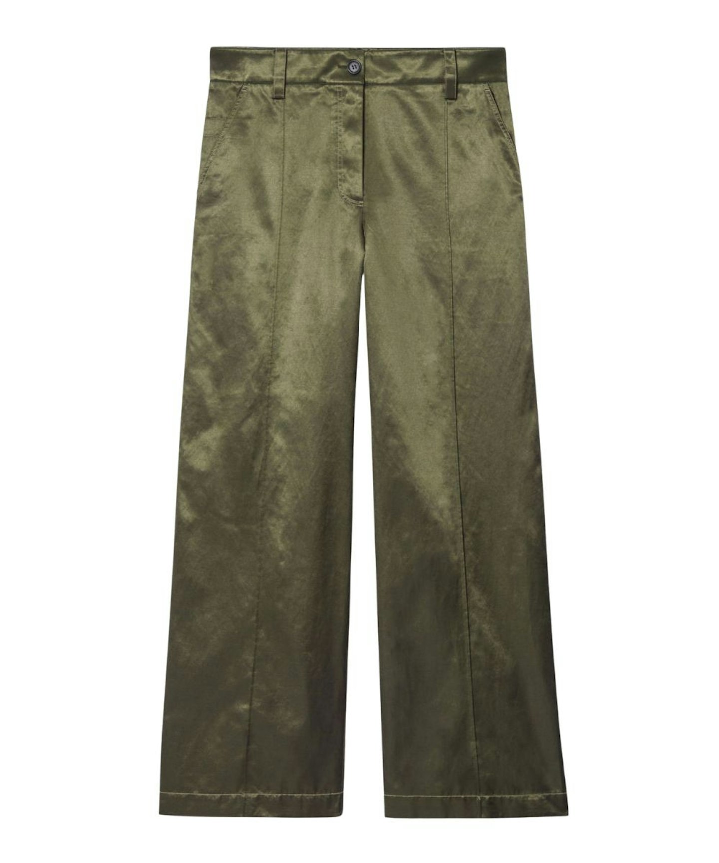 Pintucked Satin Utility Trousers 