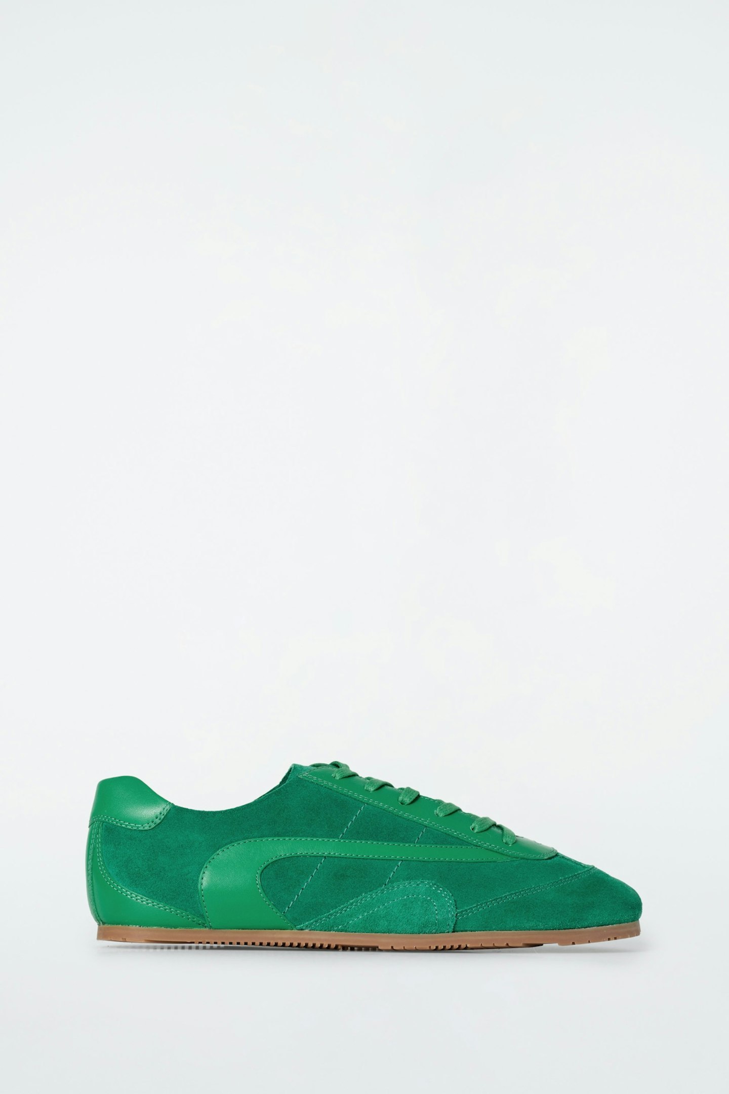 COS, Minimal Suede Trainers in Green