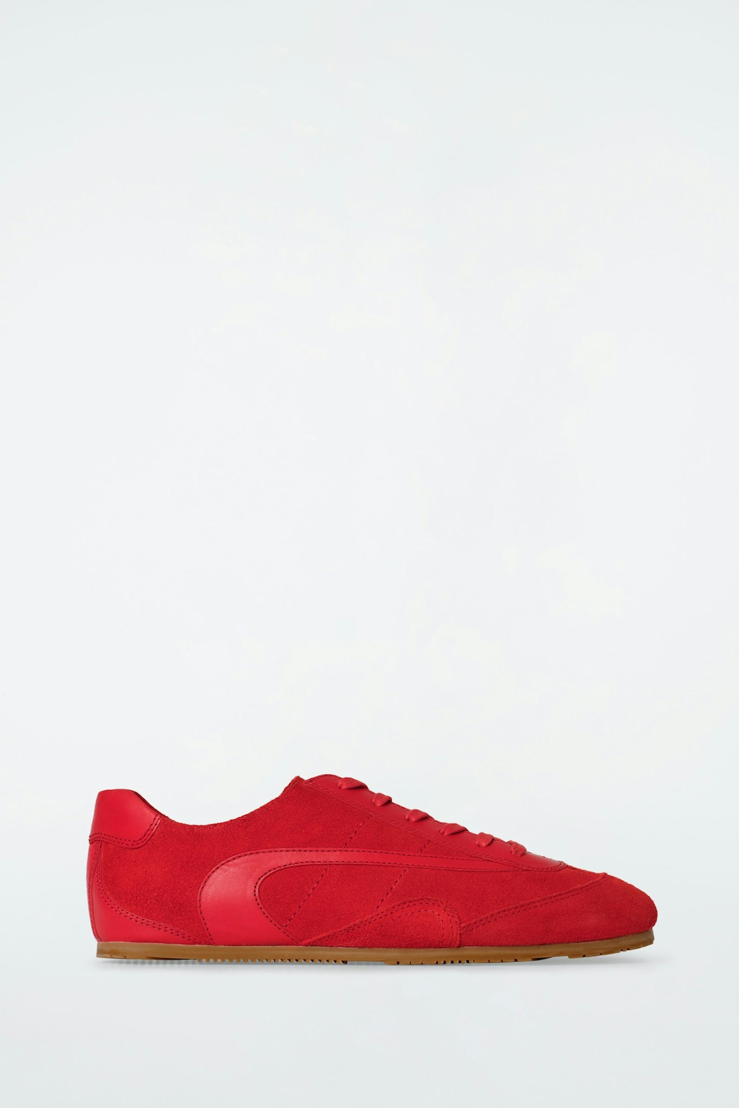 COS, Minimal Suede Trainers in Red