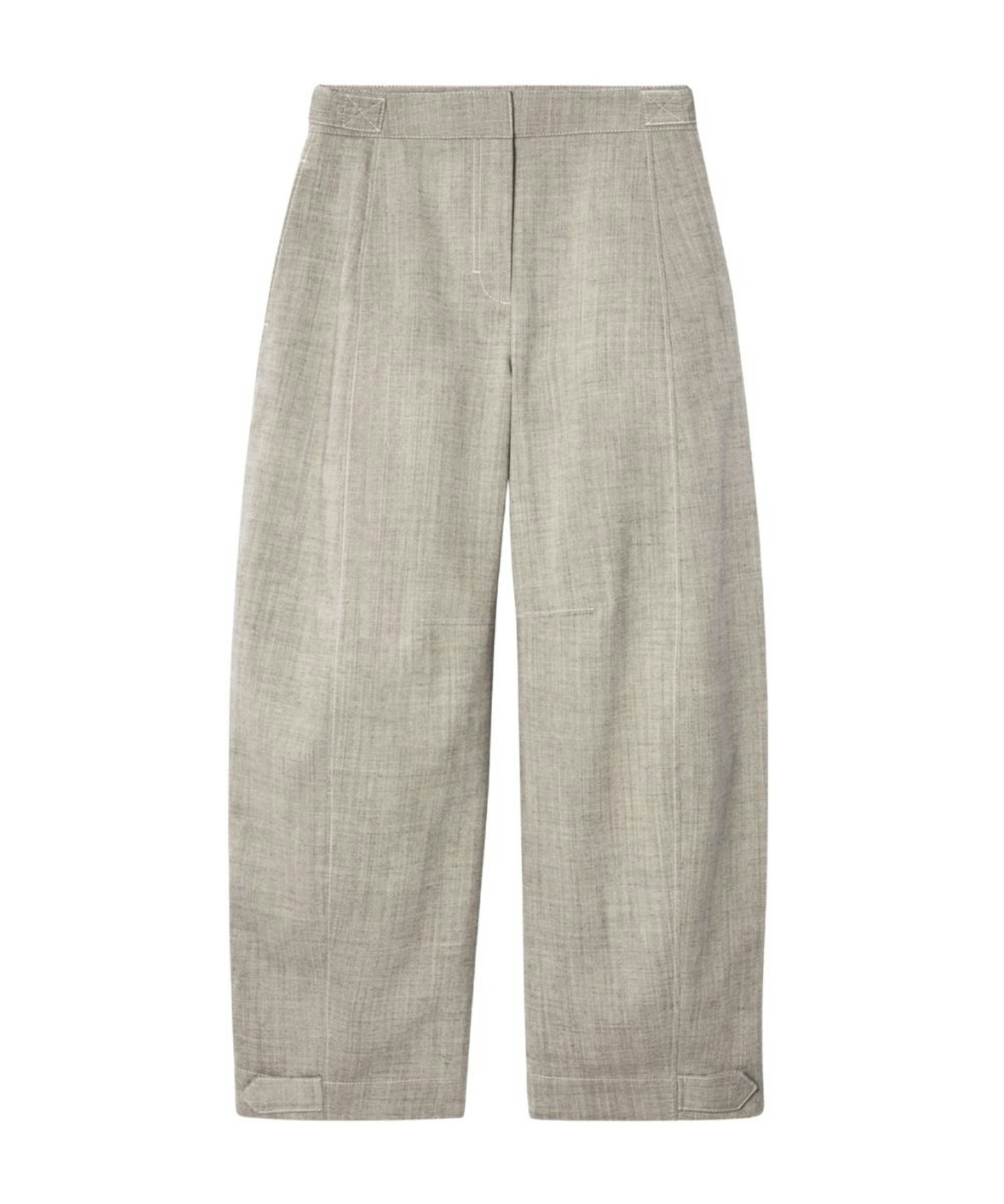 Cos, Wool Barrel-Leg Utility Trousers in Grey