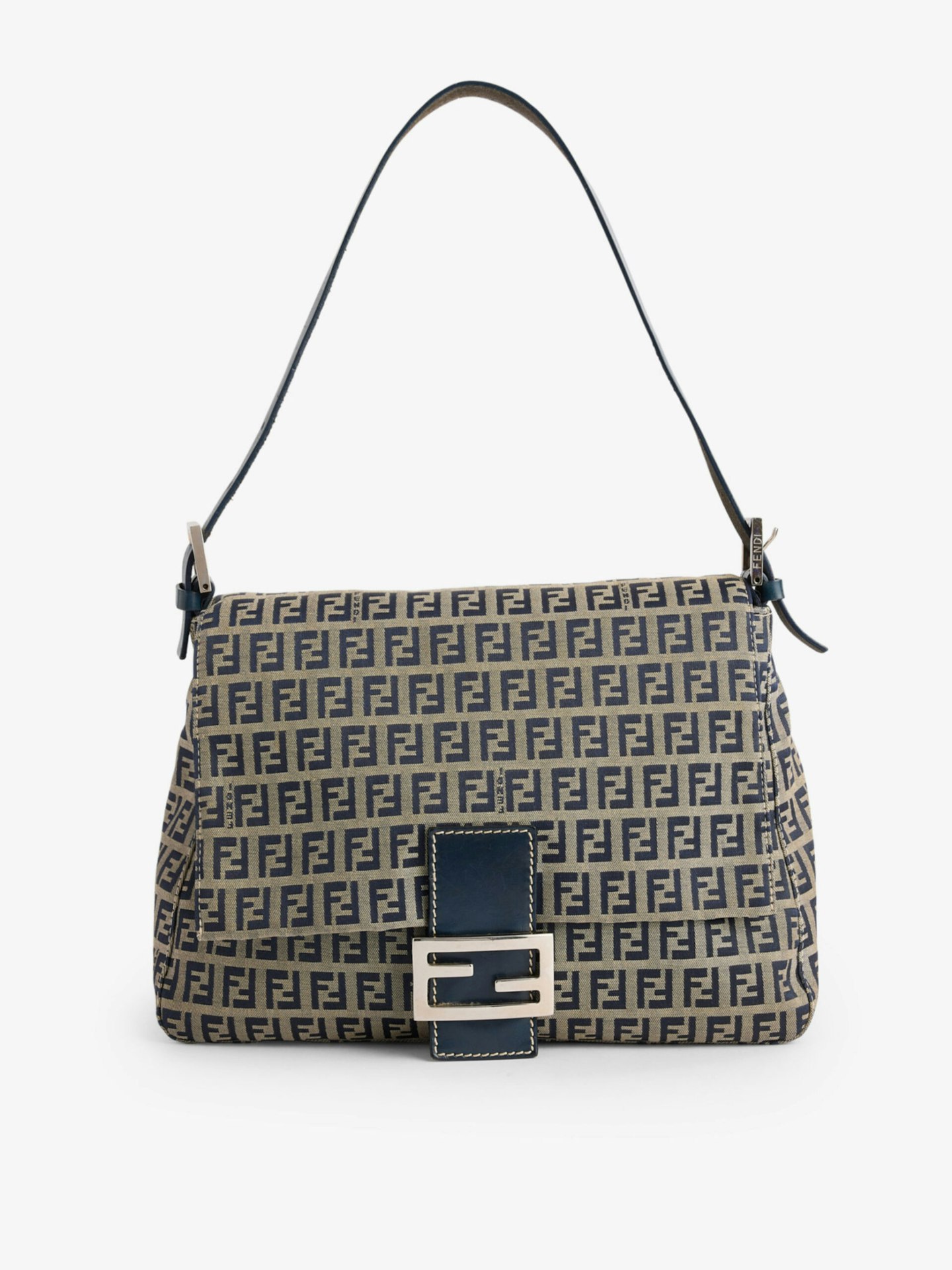 Pre-Loved Fendi Zucchino Mamma Canvas Shoulder Bag