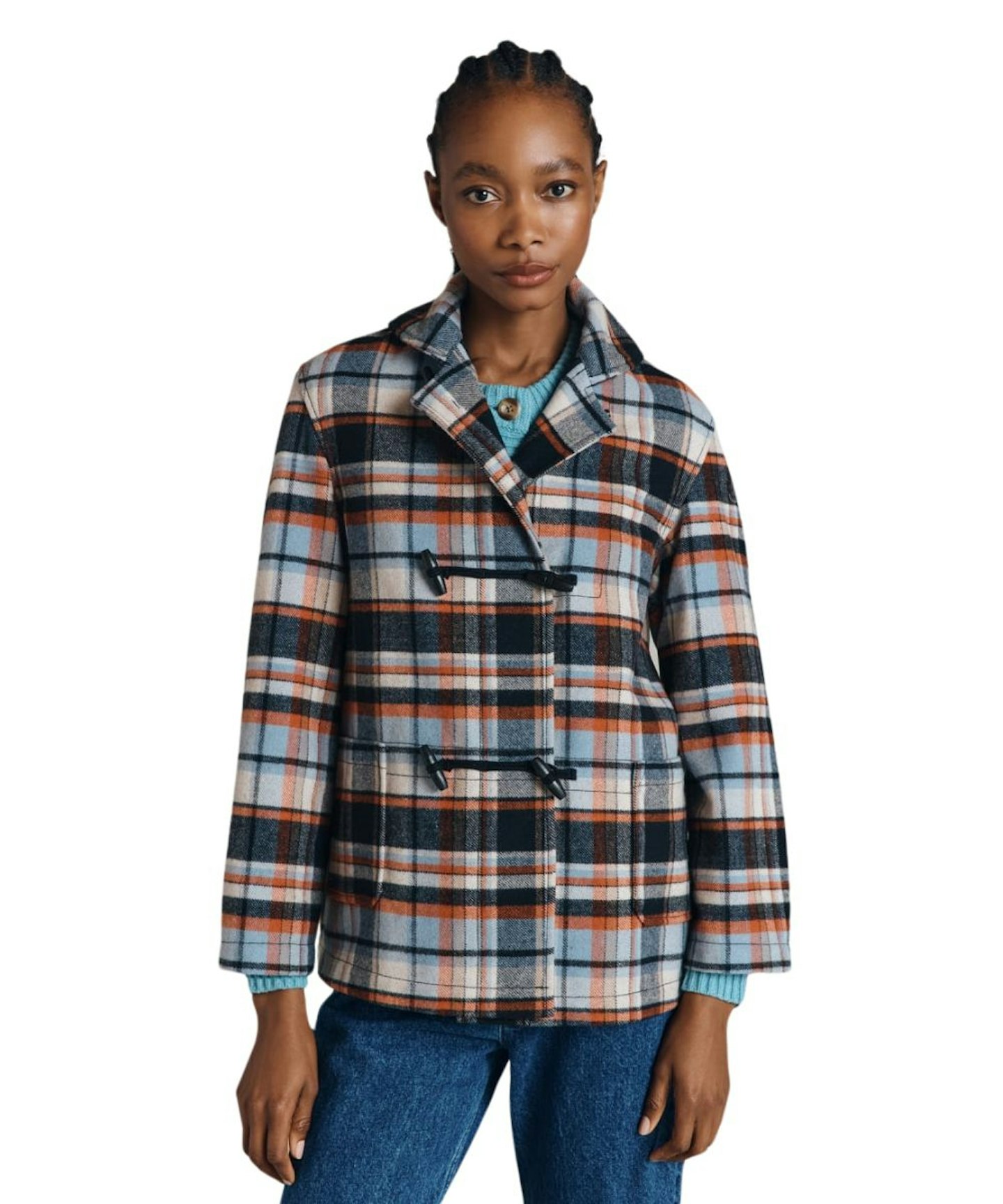 Ghost, Wool Blend Checked Collared Coat