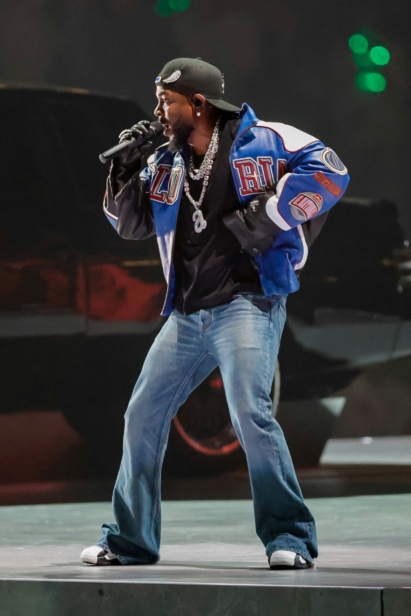 Kendrick Lamar performing at the Super Bowl 2025