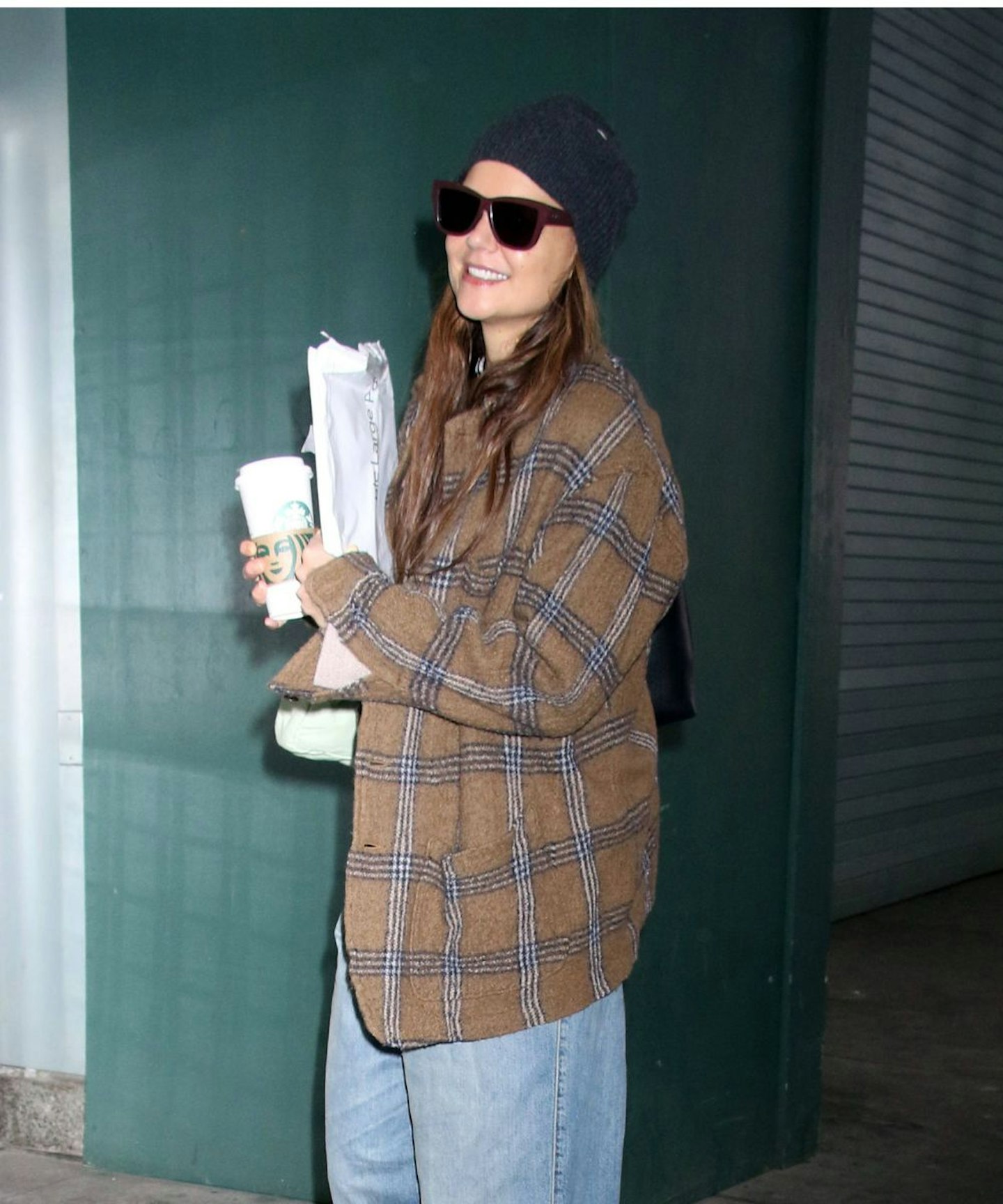 Katie holmes plaid jacket