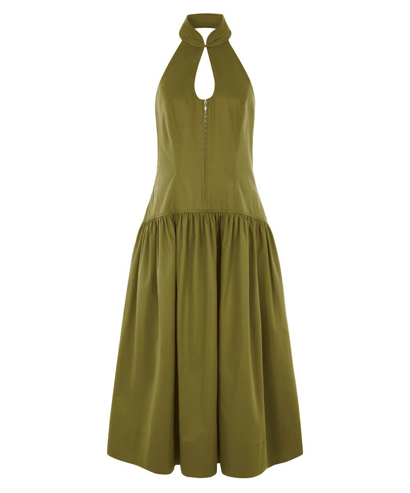 Elita Khaki Halter-Neck Dress