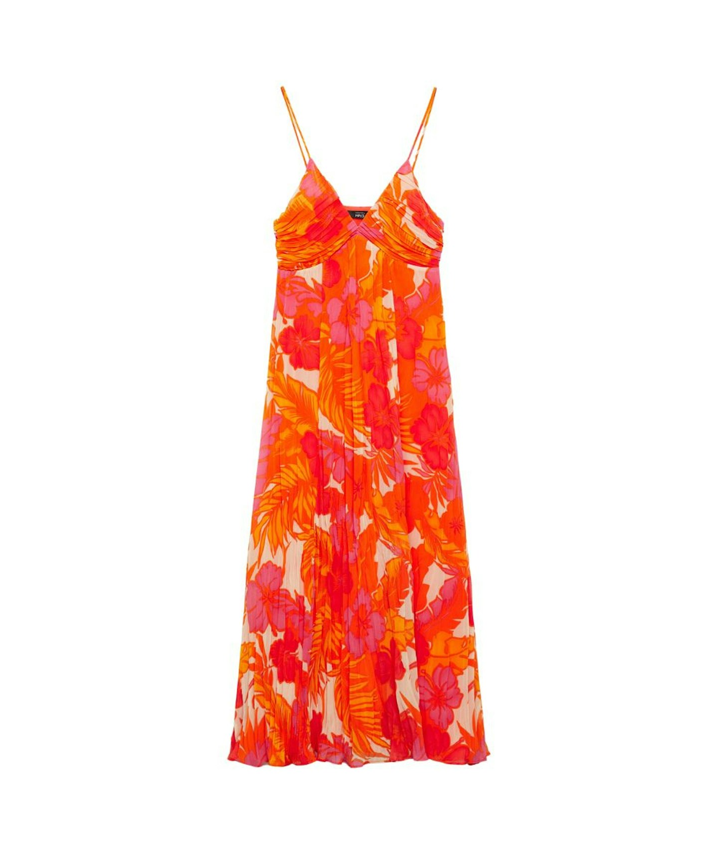 Mango, Printed Dress With Draped Detail