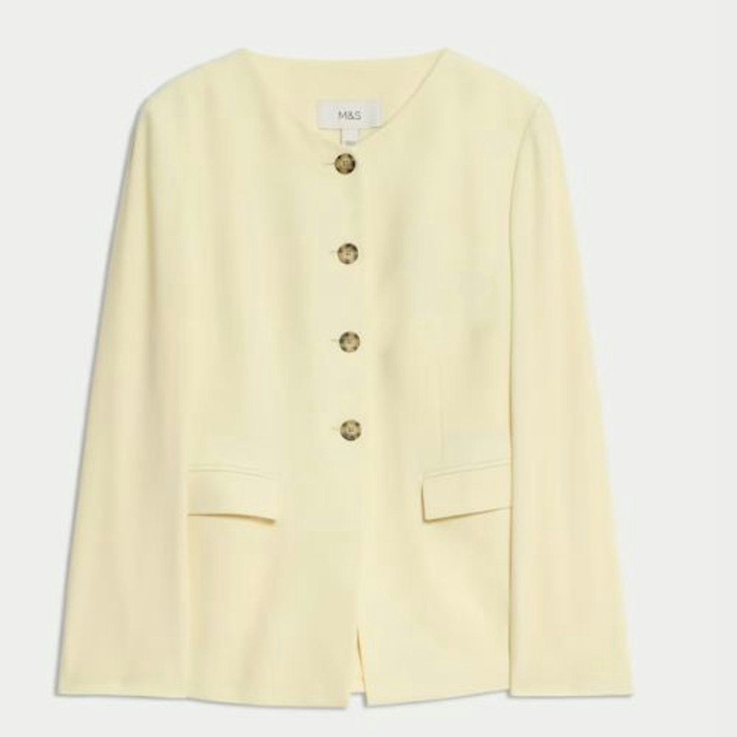 Tailored Collarless Blazer