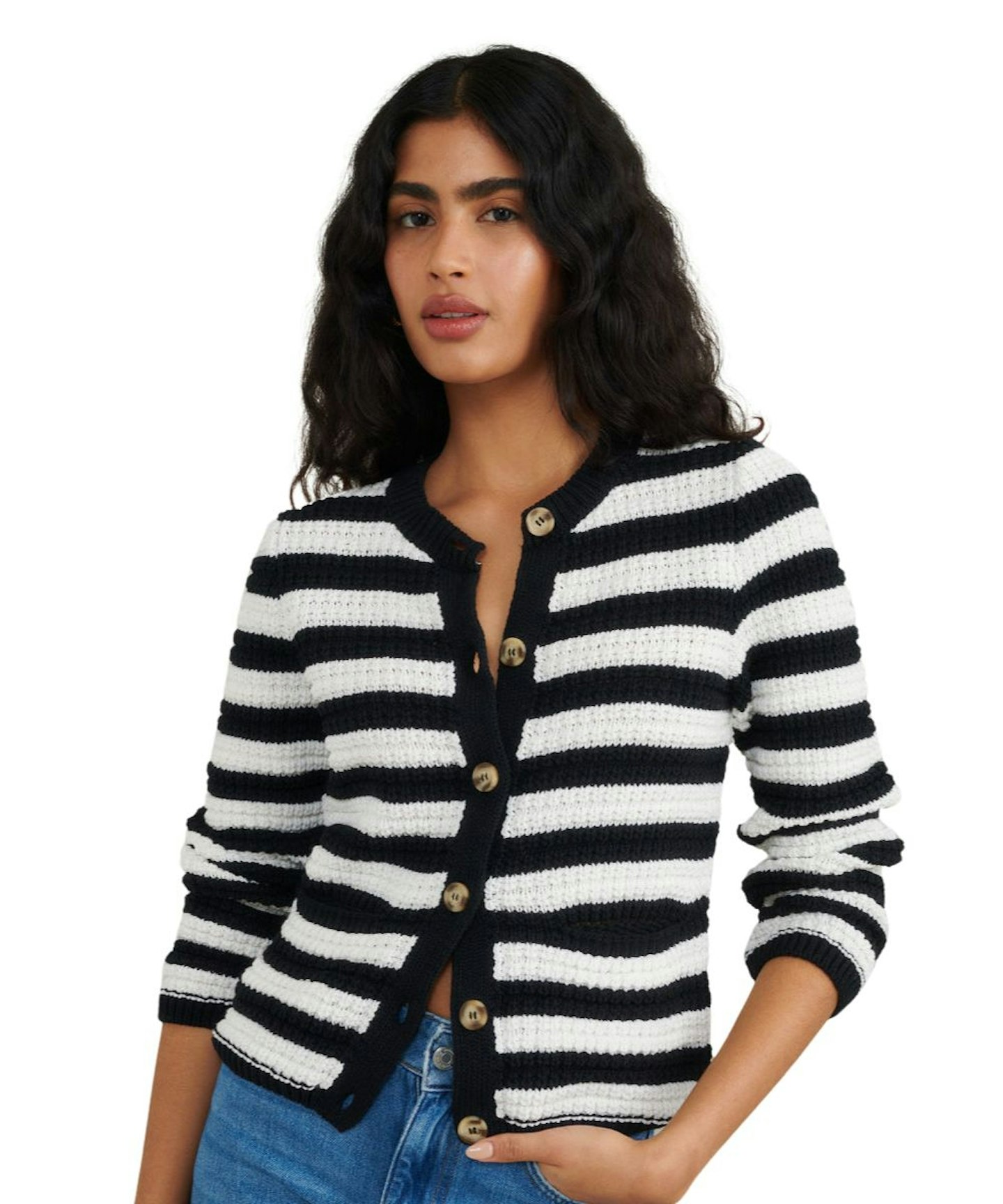 Nobody's Child, Stripe Textured Cardigan