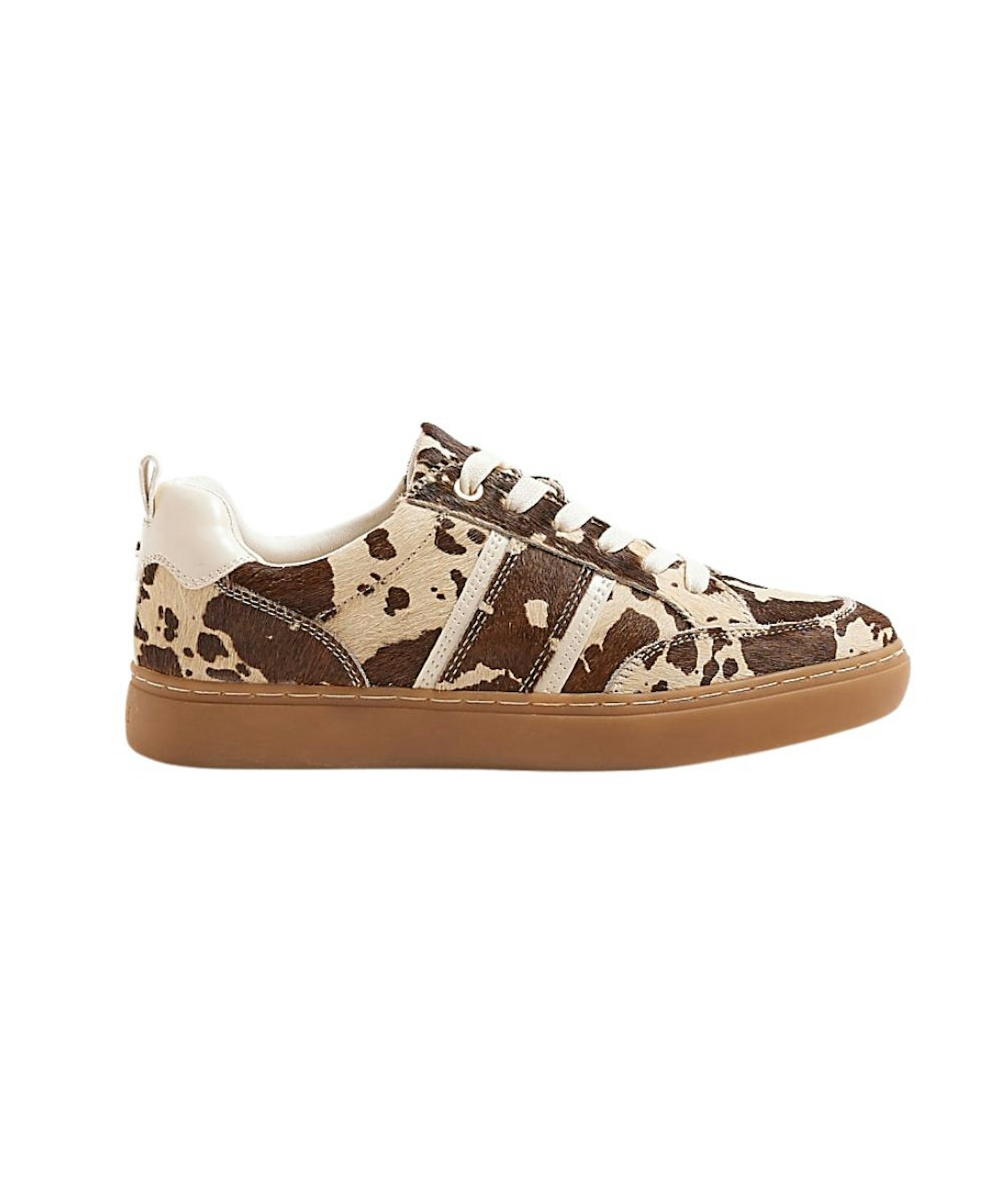 River Island, Brown Cow Print Trainers