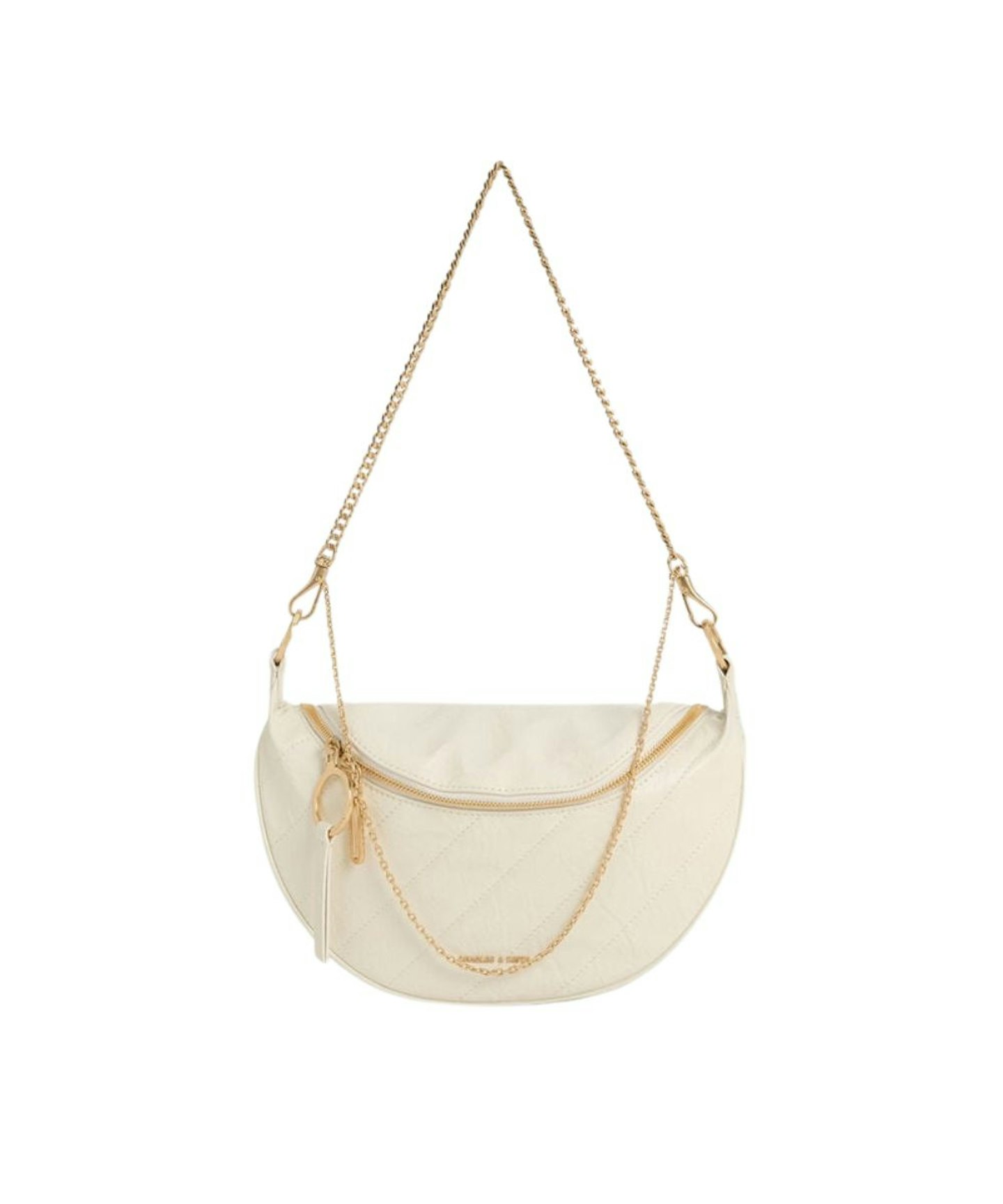 Charles & Keith, Philomena Half-Moon Crossbody Bag