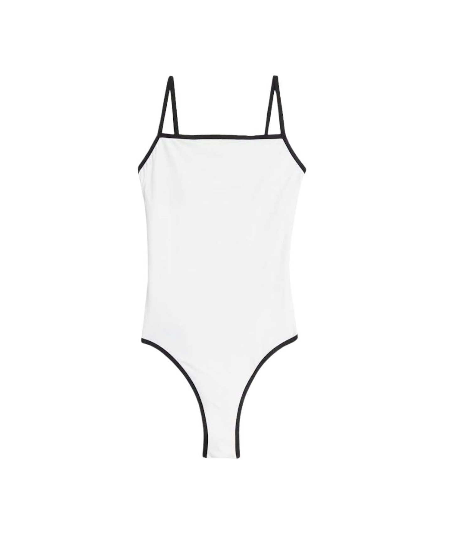 M&S, Contrast Trim Square Neck Swimsuit