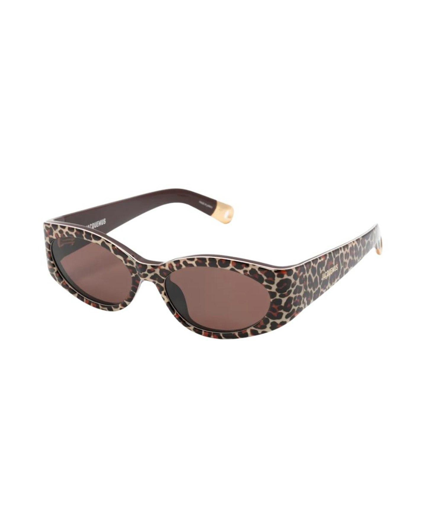 Jacquemus, Leopard Print Oval Frame Sunglasses