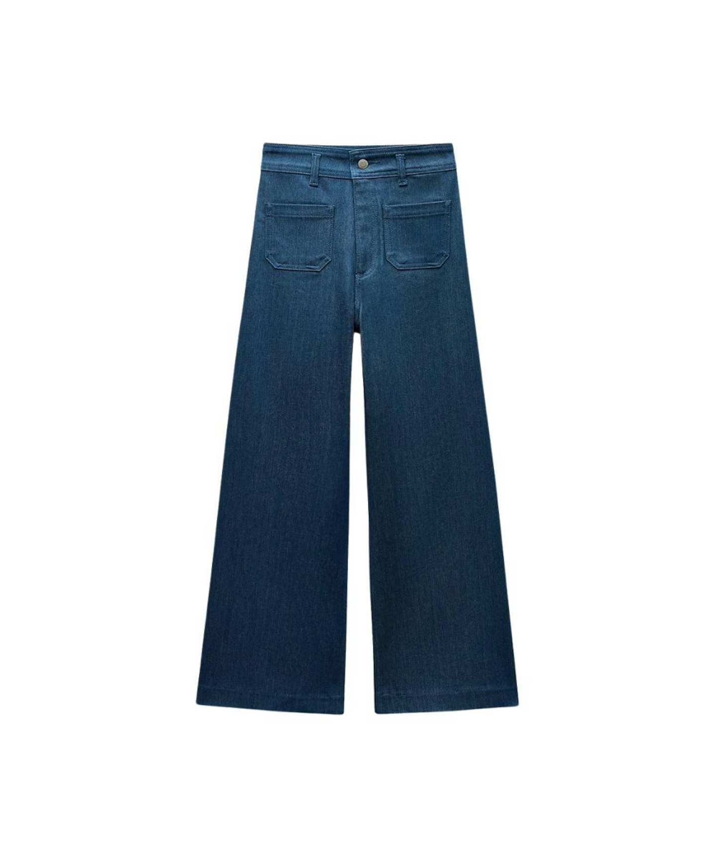 Zara, High-Waist Wide-Leg Jeans With Pockets