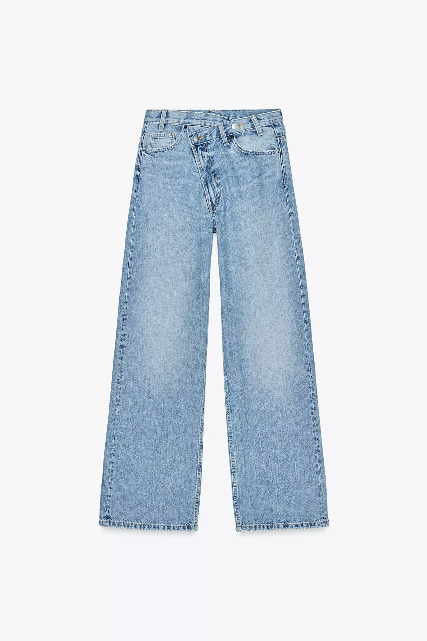 Zara, High Waist, TRF Wide Leg Jean - Light Blue