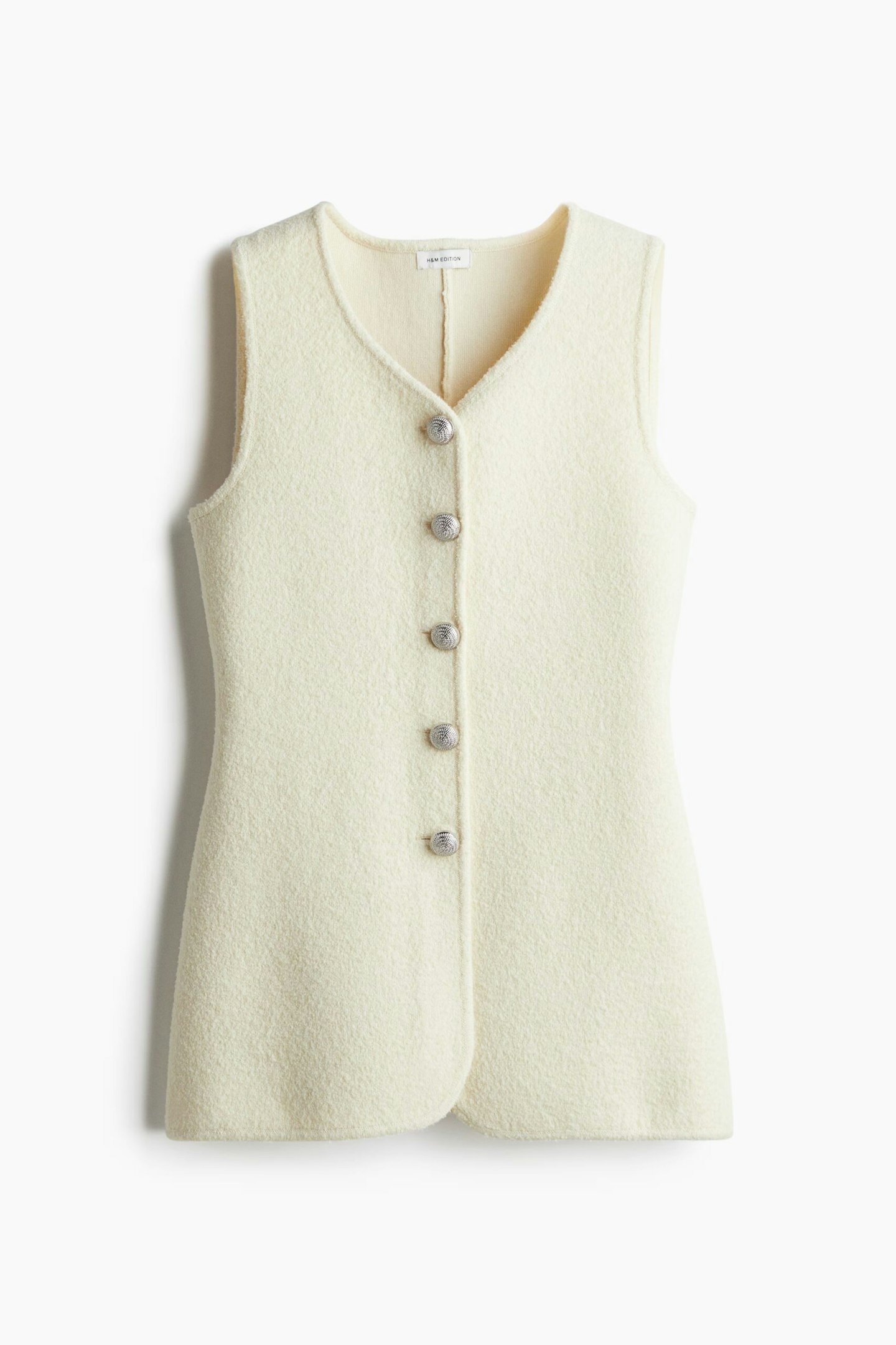 H&M white knitted waistcoat