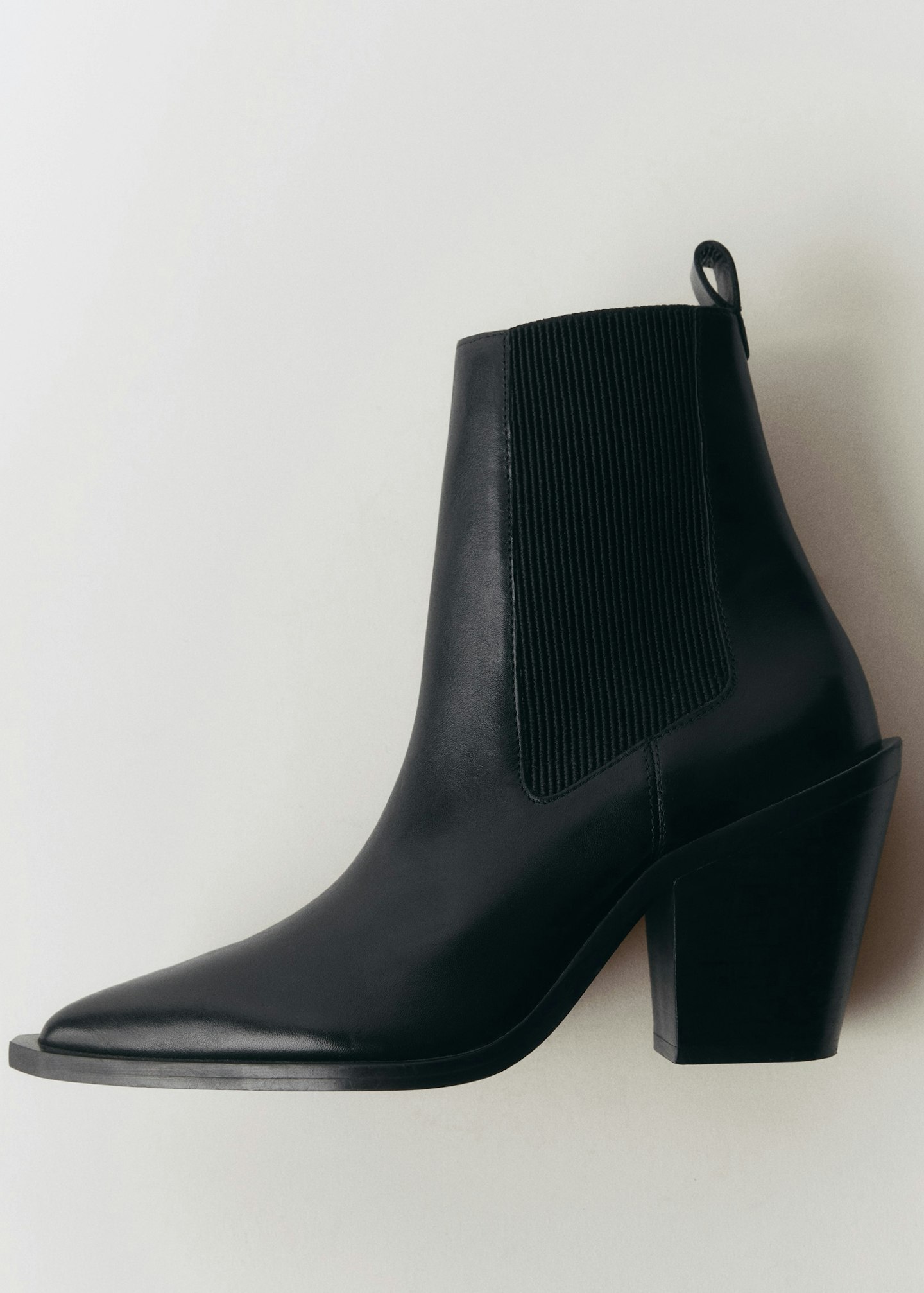 Mango Leather Pointed Ankle Boot