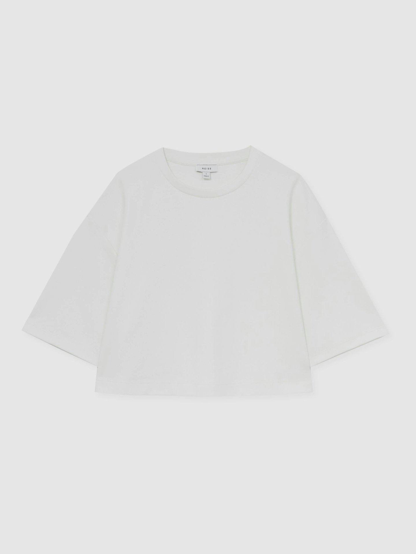 Reiss Alex Stretch Cropped Cotton T shirt