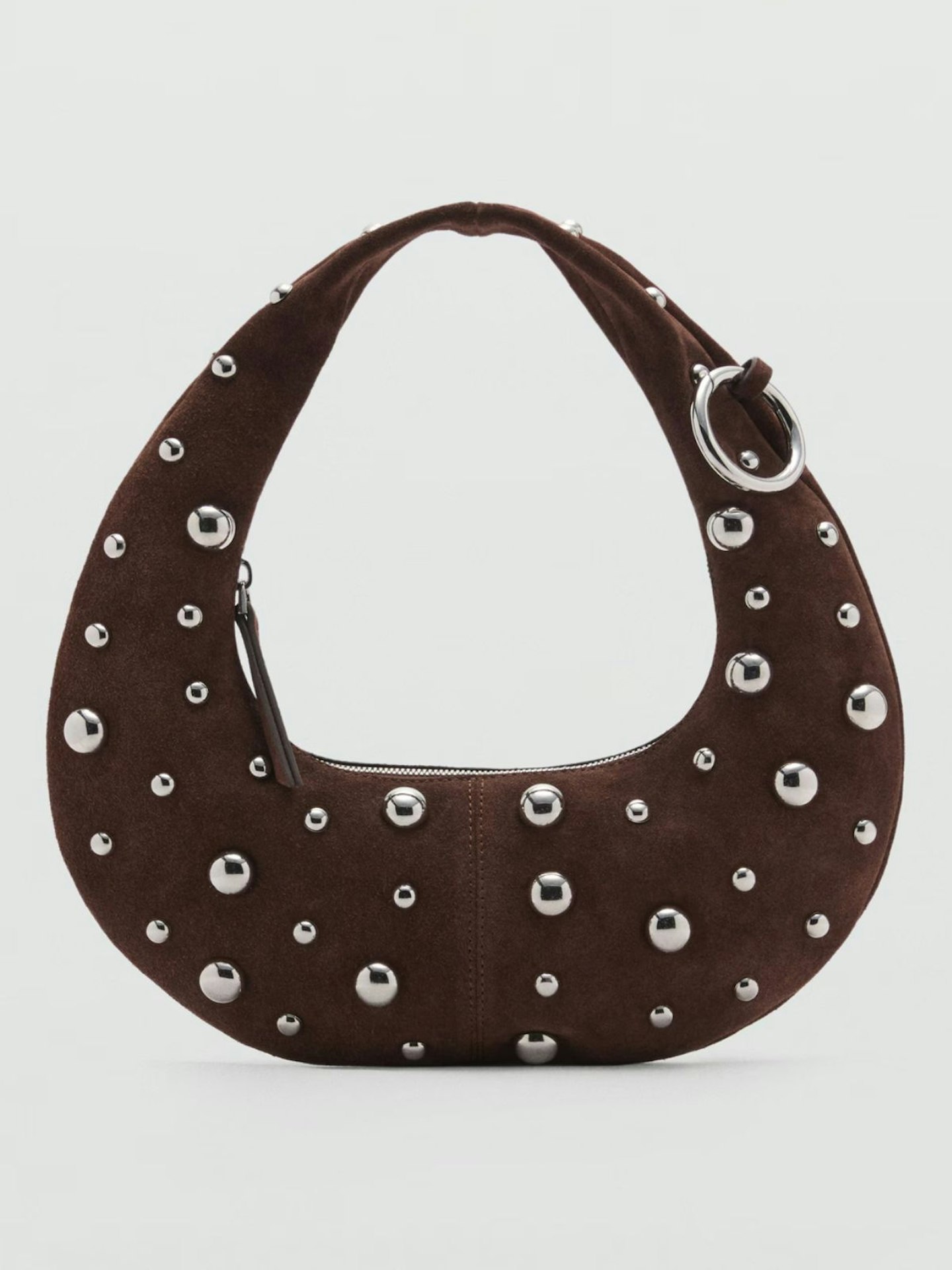 Mango, Leather Handbag With Metallic-Balls Appliqué