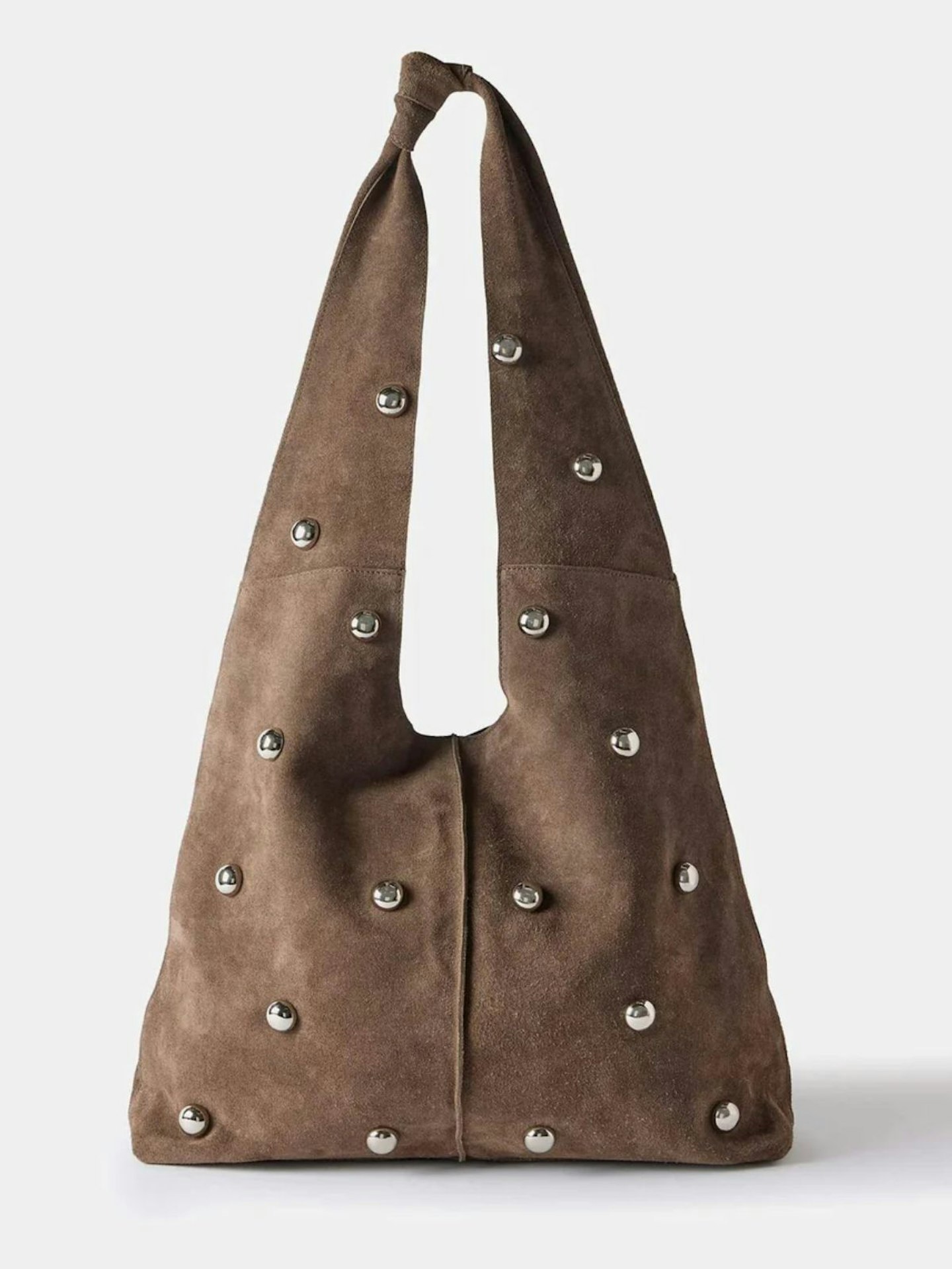 Mint Velvet, Brown Studded Suede Shoulder Bag