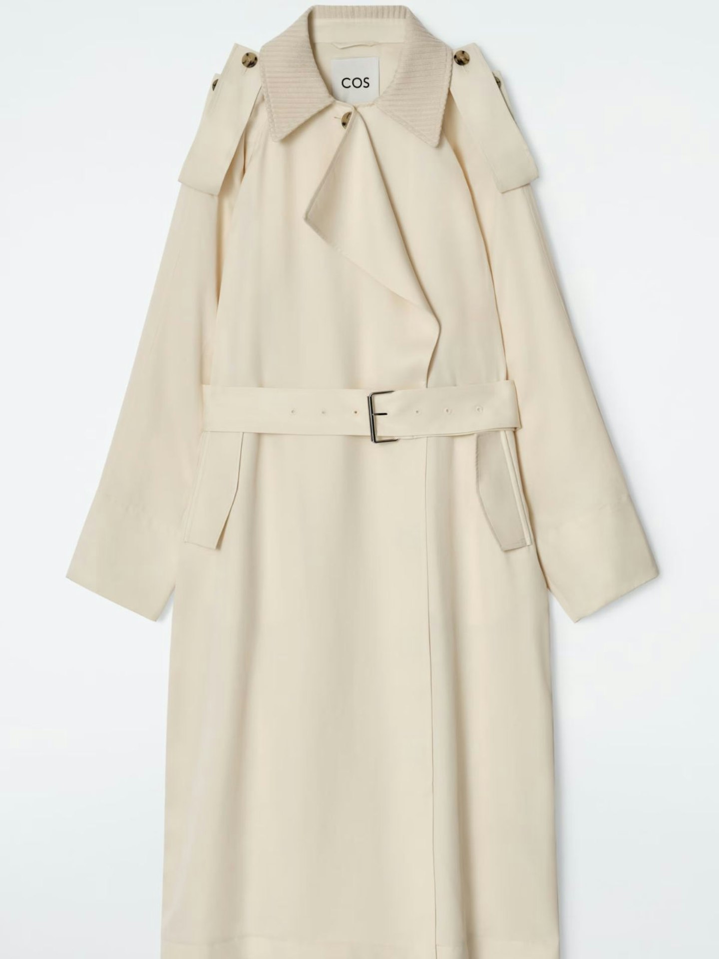 COS, Knitted-Collar Trench Coat