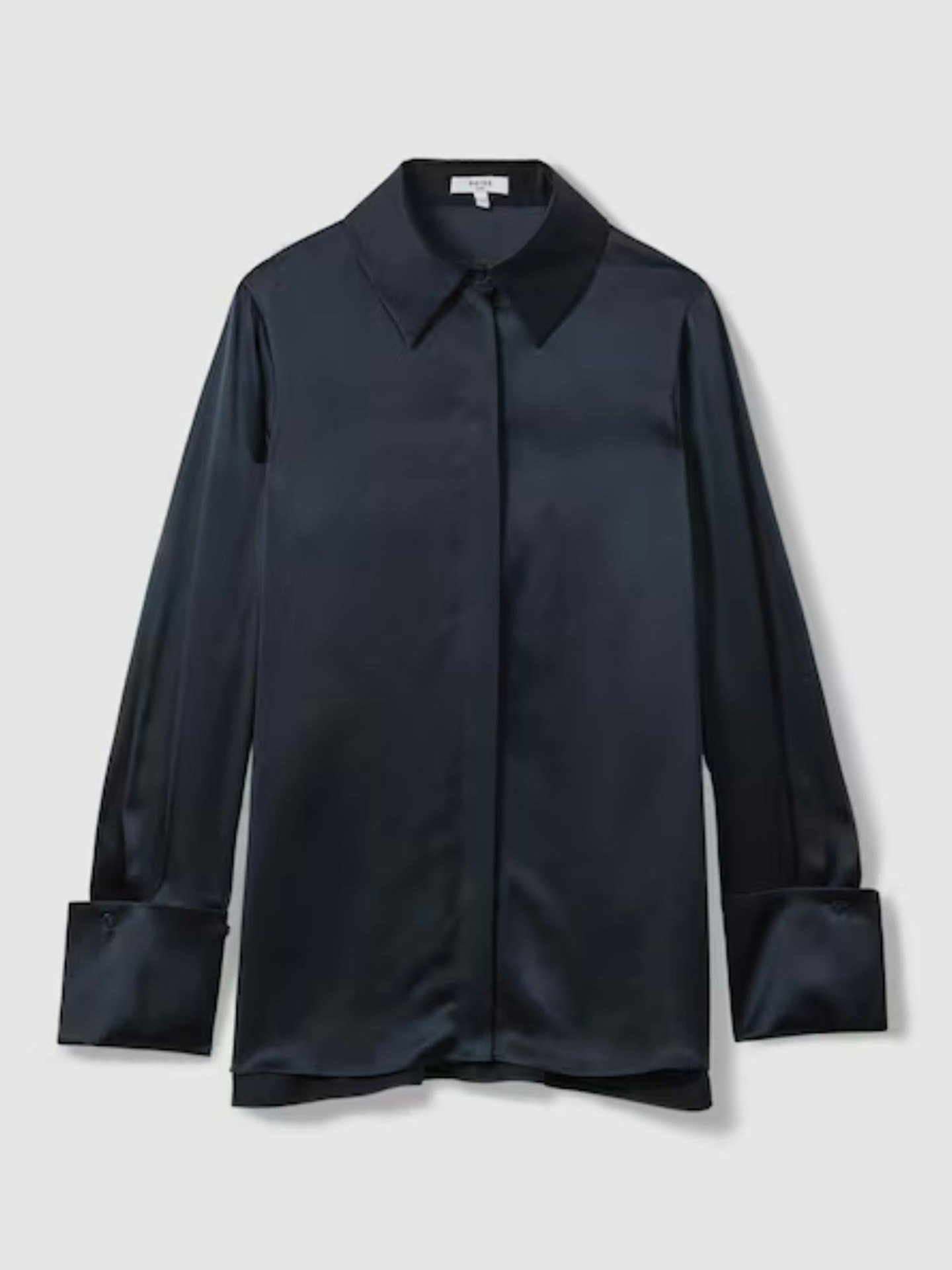 Hailey Silk Shirt in Navy